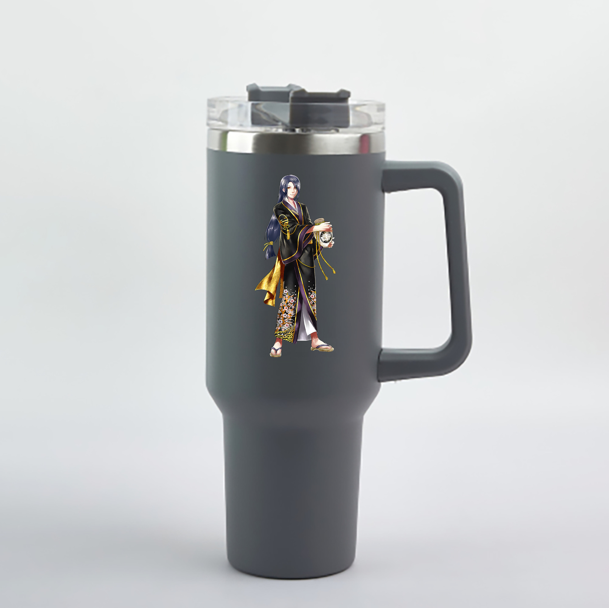 （画像用） 刀剣乱舞 Touken Ranbu 1200mL車用タンブラー - クリスタルステッカー（プラスチックストロー付き）