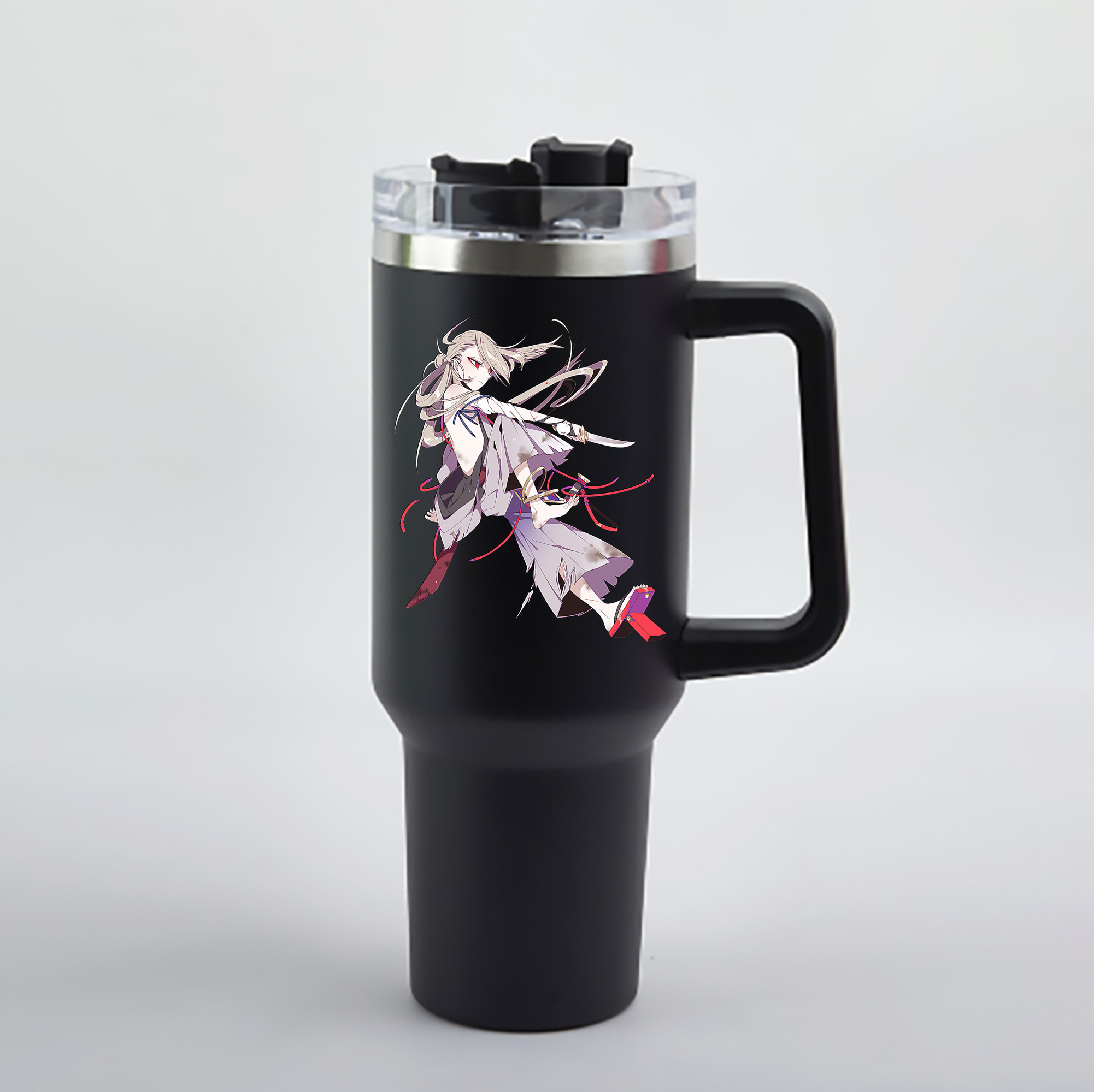 （画像用） 刀剣乱舞 Touken Ranbu 1200mL車用タンブラー - クリスタルステッカー（プラスチックストロー付き）