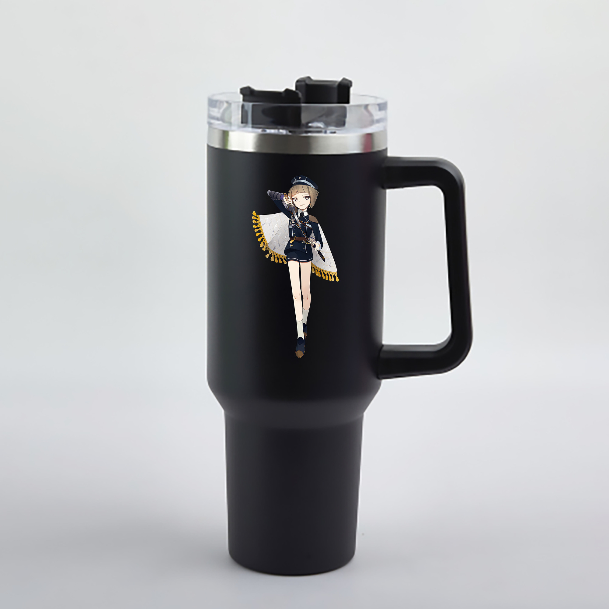 （画像用） 刀剣乱舞 Touken Ranbu 1200mL車用タンブラー - クリスタルステッカー（プラスチックストロー付き）