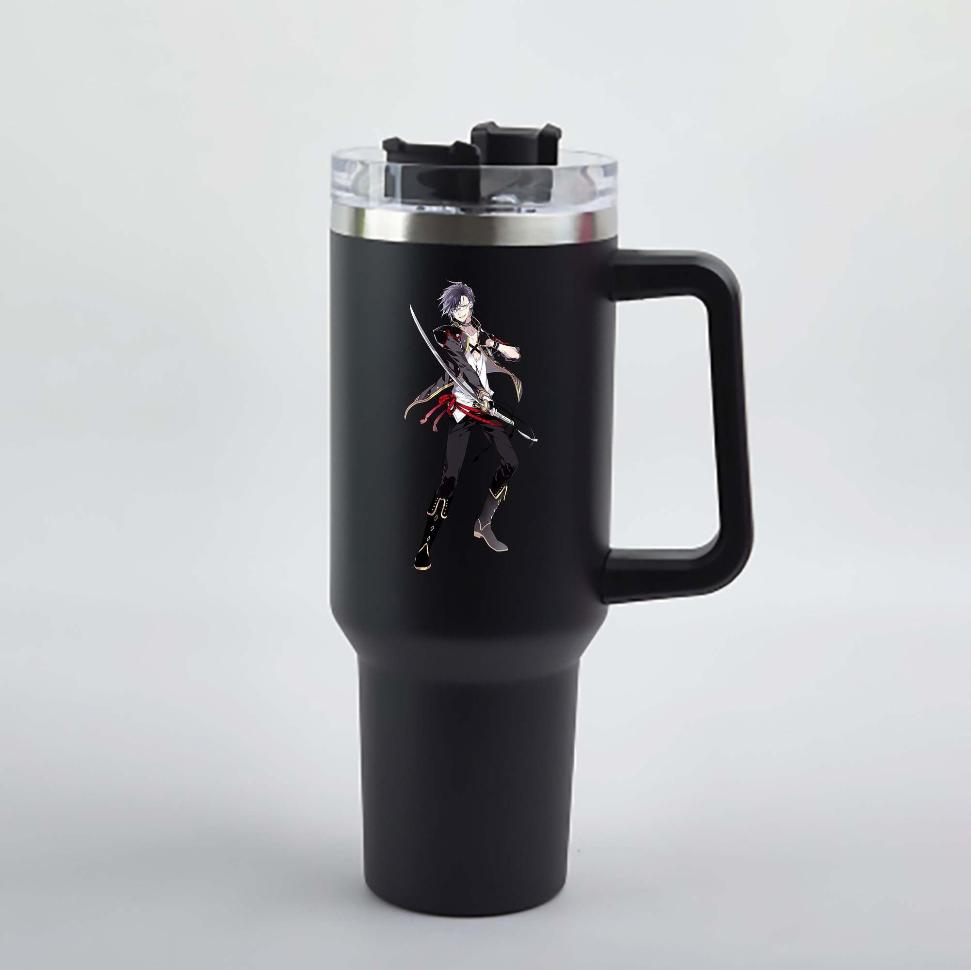 （画像用） 刀剣乱舞 Touken Ranbu 1200mL車用タンブラー - クリスタルステッカー（プラスチックストロー付き）