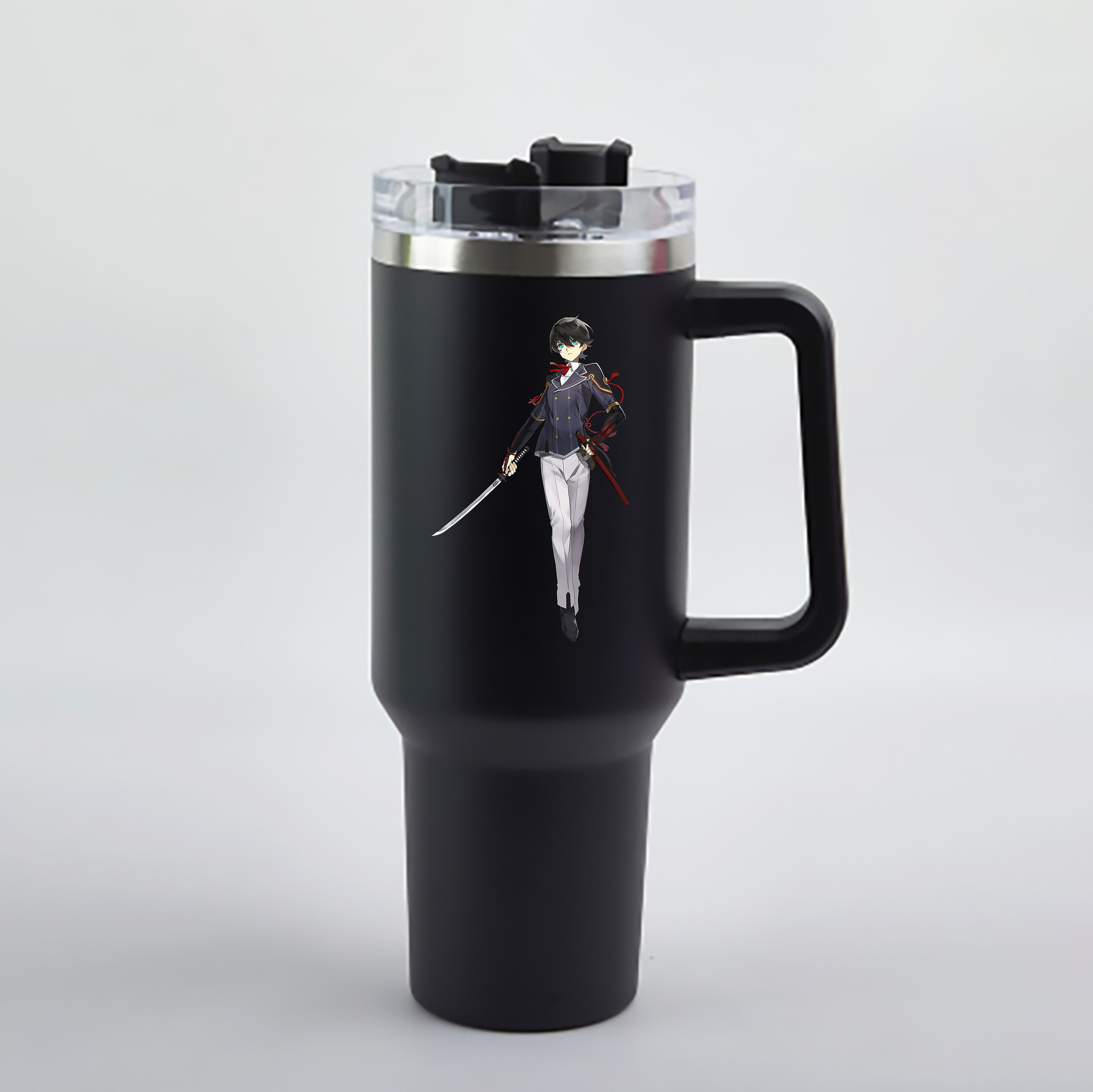 （画像用） 刀剣乱舞 Touken Ranbu 1200mL車用タンブラー - クリスタルステッカー（プラスチックストロー付き）