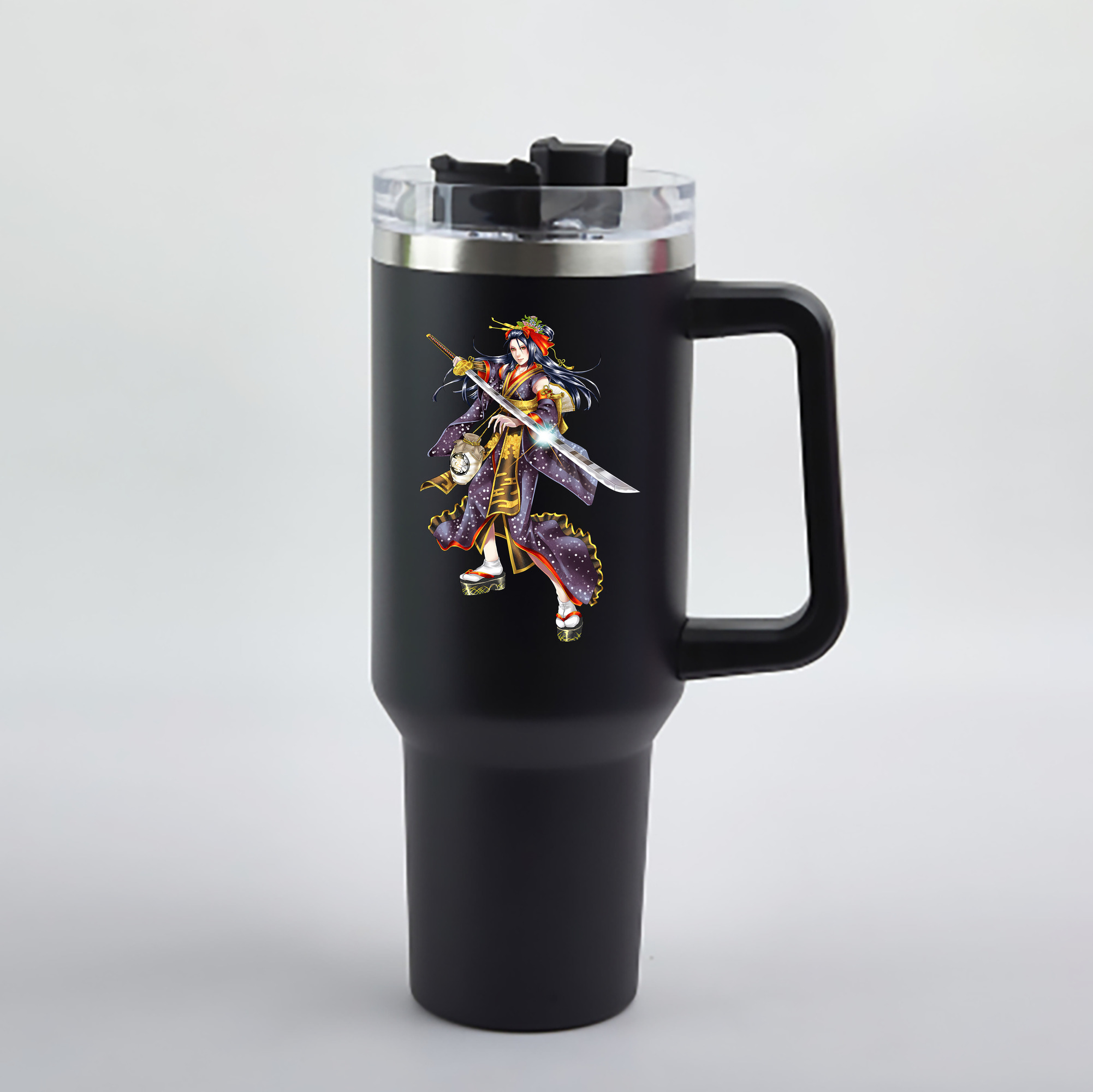 （画像用） 刀剣乱舞 Touken Ranbu 1200mL車用タンブラー - クリスタルステッカー（プラスチックストロー付き）