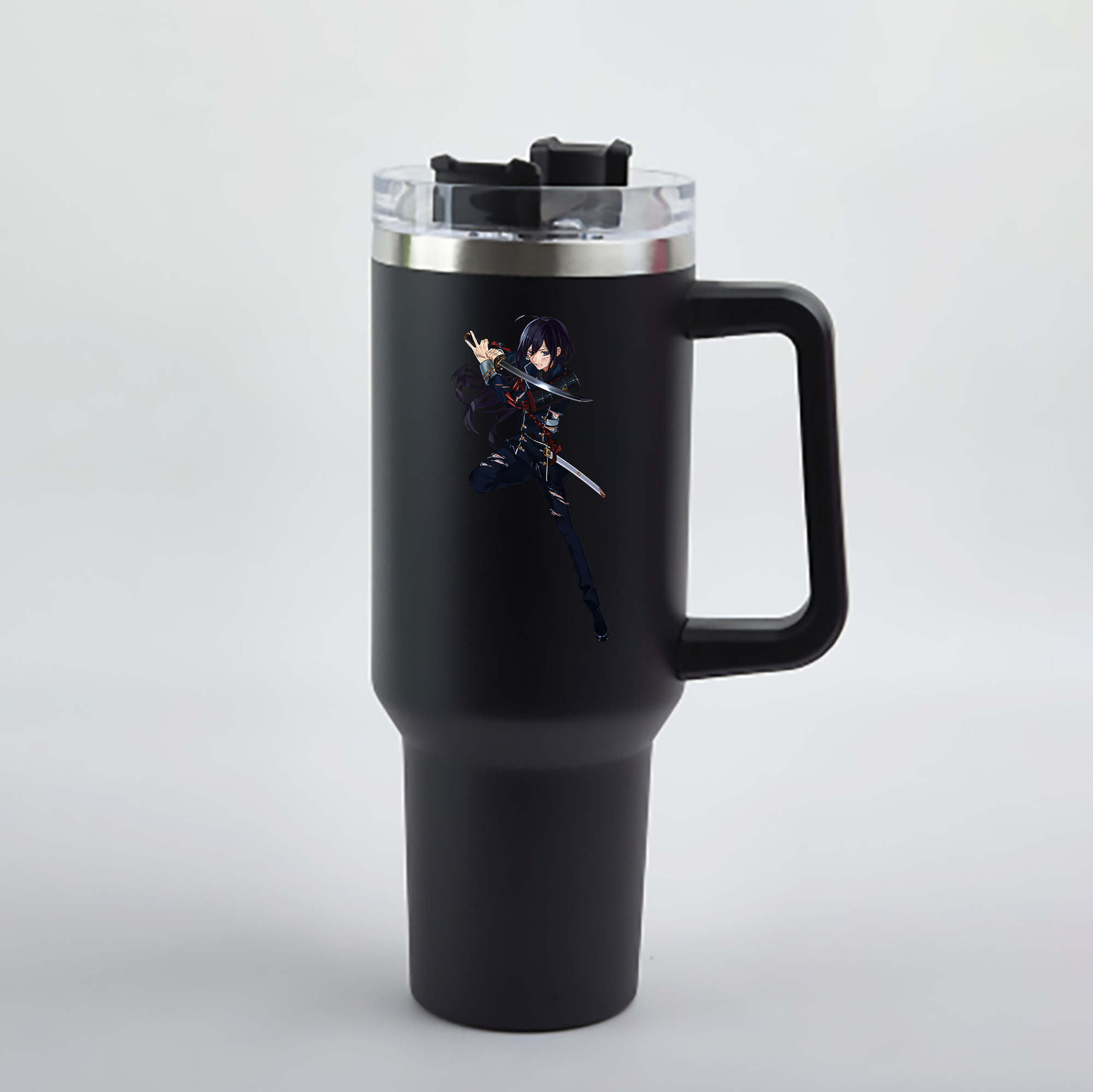 （画像用） 刀剣乱舞 Touken Ranbu 1200mL車用タンブラー - クリスタルステッカー（プラスチックストロー付き）