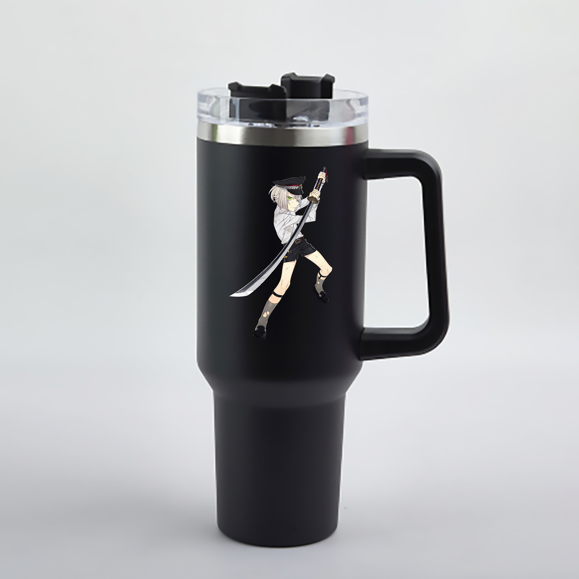 （画像用） 刀剣乱舞 Touken Ranbu 1200mL車用タンブラー - クリスタルステッカー（プラスチックストロー付き）