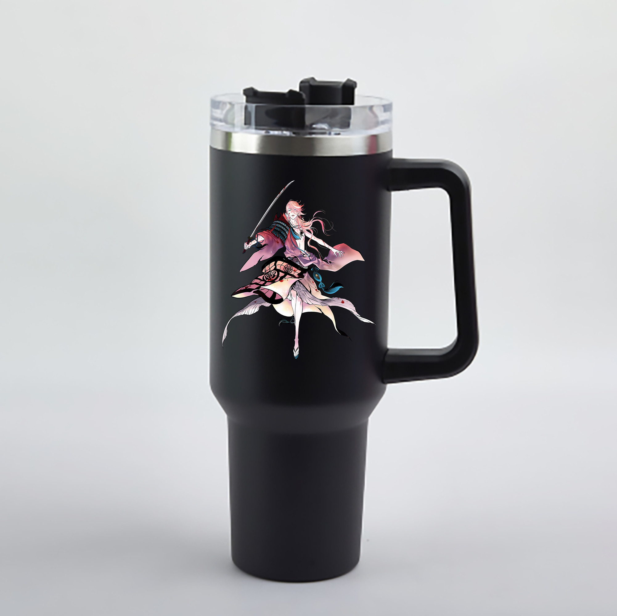 （画像用） 刀剣乱舞 Touken Ranbu 1200mL車用タンブラー - クリスタルステッカー（プラスチックストロー付き）