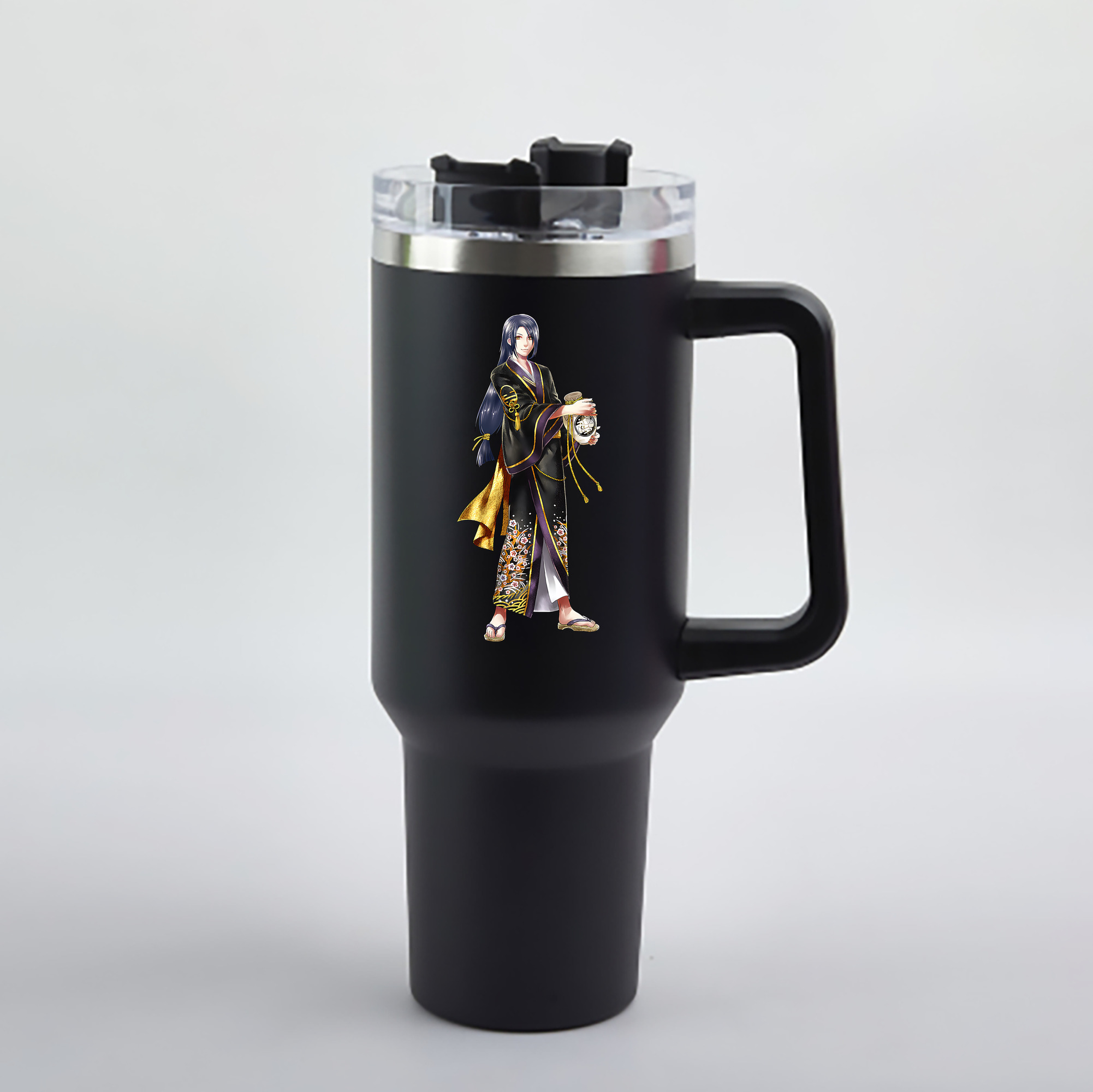 （画像用） 刀剣乱舞 Touken Ranbu 1200mL車用タンブラー - クリスタルステッカー（プラスチックストロー付き）