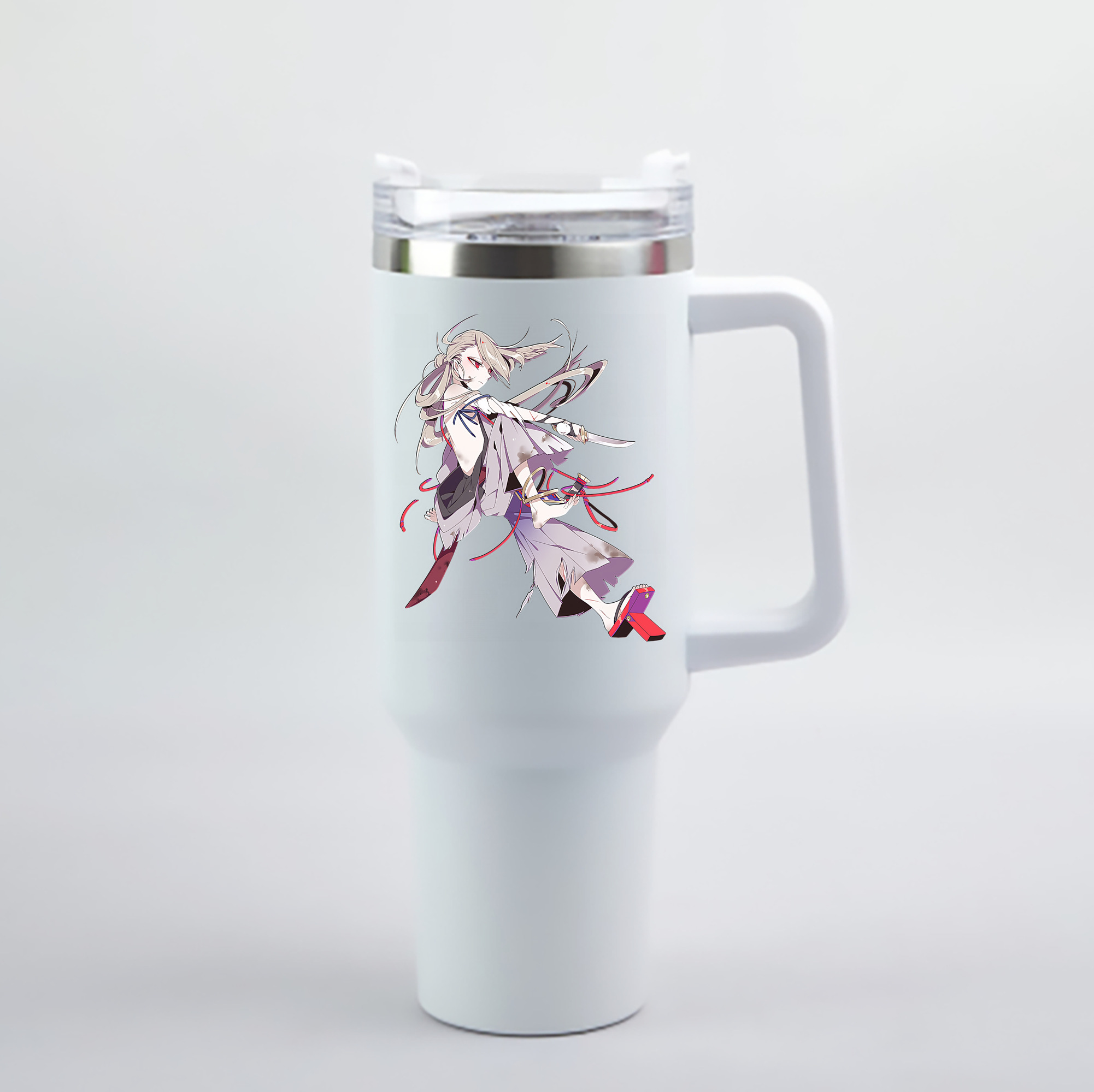 （画像用） 刀剣乱舞 Touken Ranbu 1200mL車用タンブラー - クリスタルステッカー（プラスチックストロー付き）