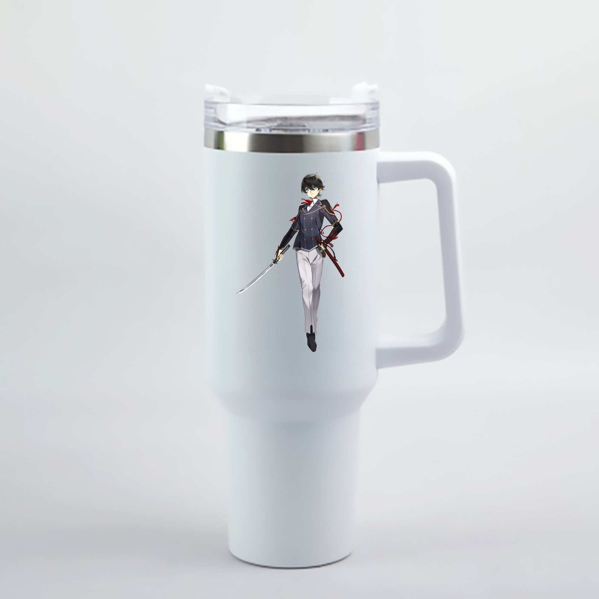 （画像用） 刀剣乱舞 Touken Ranbu 1200mL車用タンブラー - クリスタルステッカー（プラスチックストロー付き）