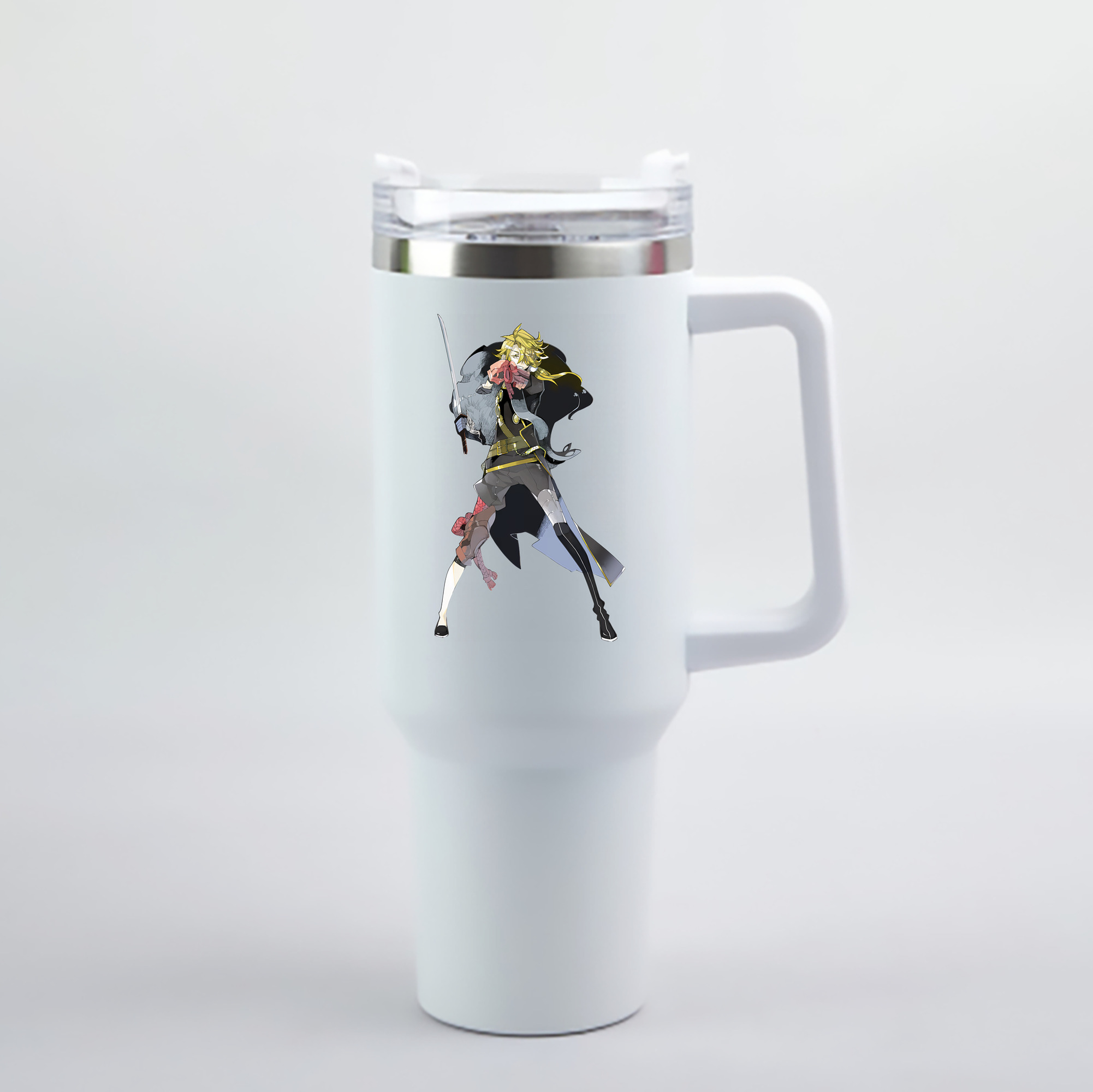 （画像用） 刀剣乱舞 Touken Ranbu 1200mL車用タンブラー - クリスタルステッカー（プラスチックストロー付き）