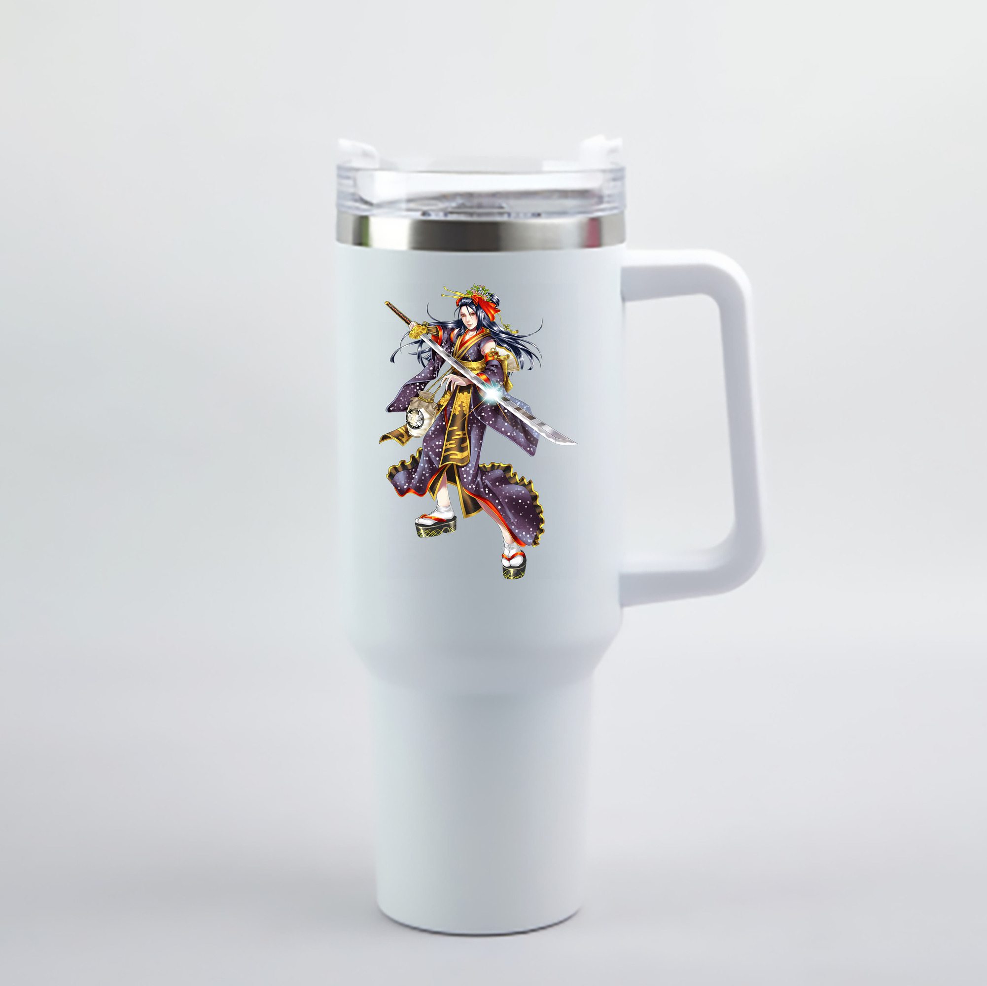 （画像用） 刀剣乱舞 Touken Ranbu 1200mL車用タンブラー - クリスタルステッカー（プラスチックストロー付き）