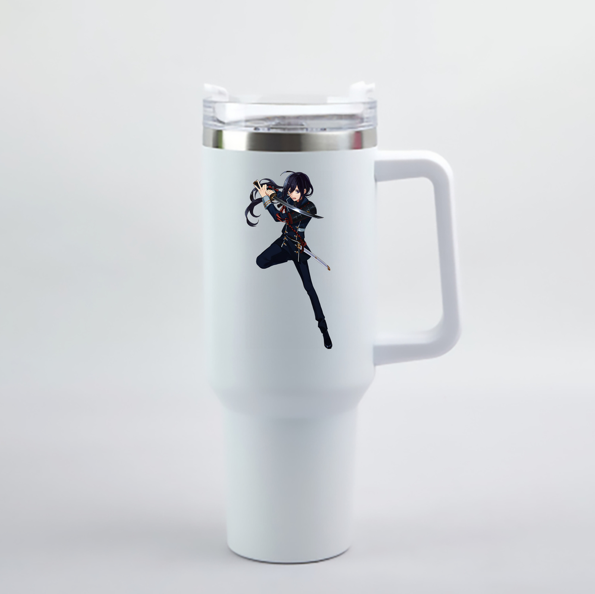 （画像用） 刀剣乱舞 Touken Ranbu 1200mL車用タンブラー - クリスタルステッカー（プラスチックストロー付き）