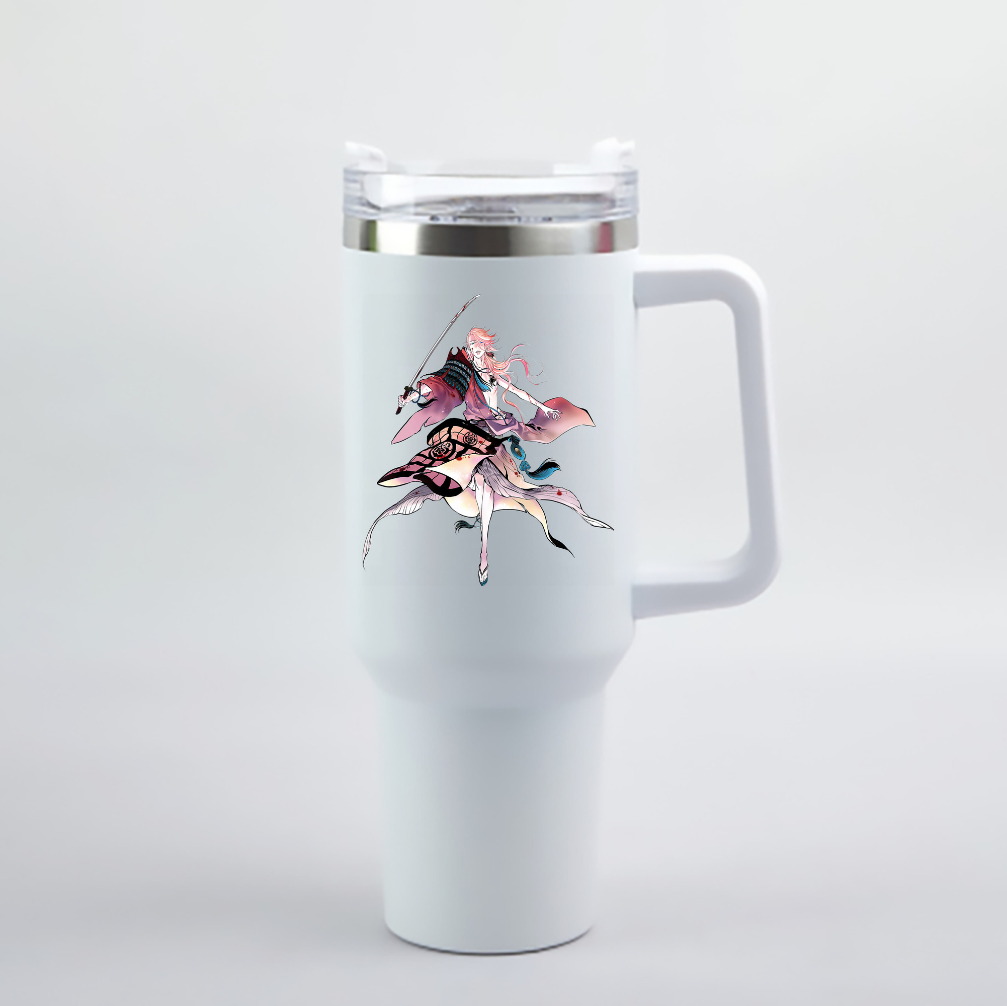 （画像用） 刀剣乱舞 Touken Ranbu 1200mL車用タンブラー - クリスタルステッカー（プラスチックストロー付き）