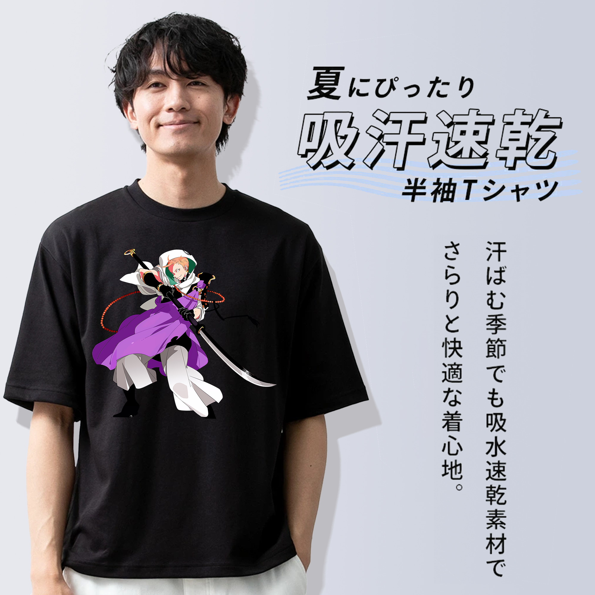 刀剣乱舞 Touken Ranbu 綿100％半袖Tシャツ（フロントプリント）
