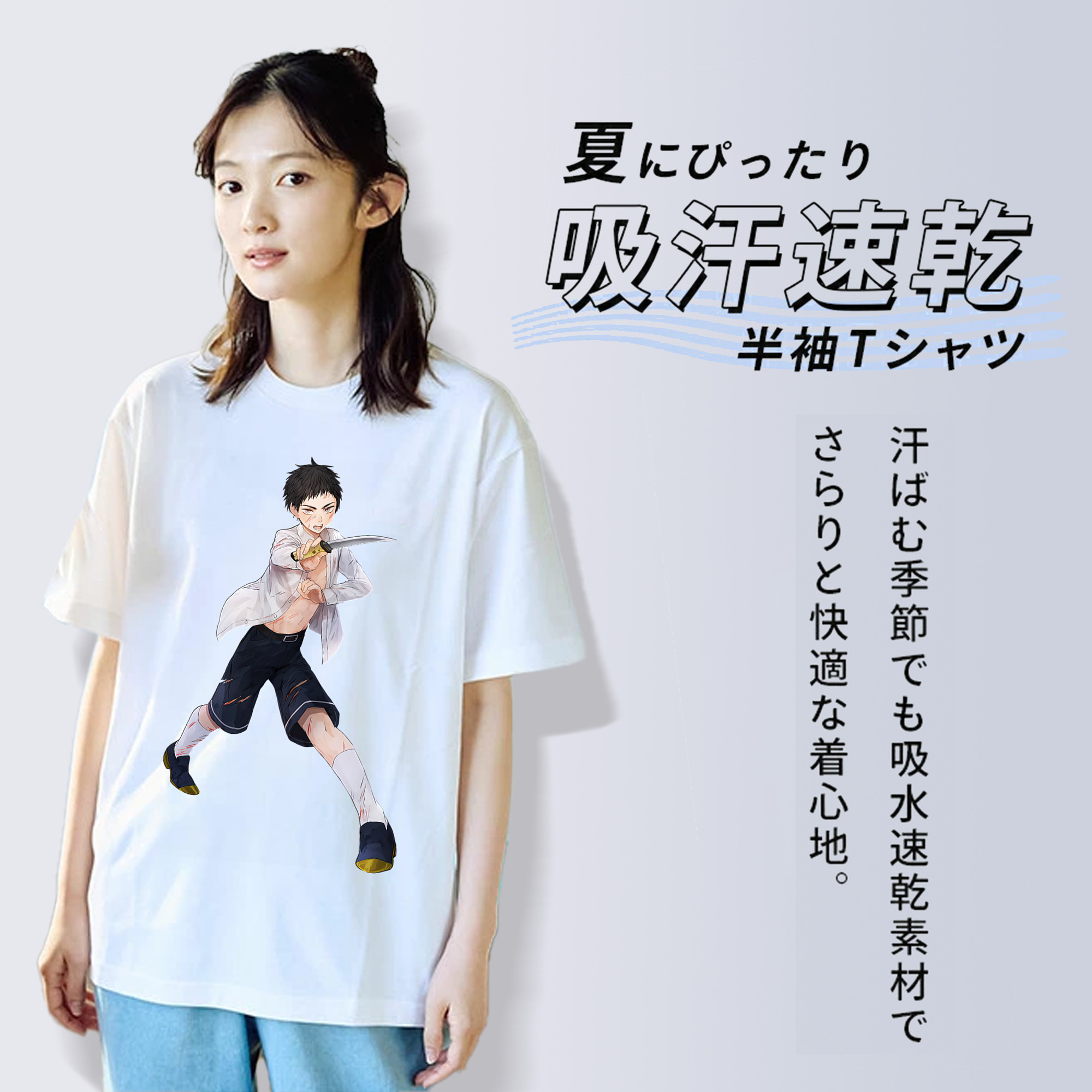 刀剣乱舞 Touken Ranbu 綿100％半袖Tシャツ（フロントプリント）