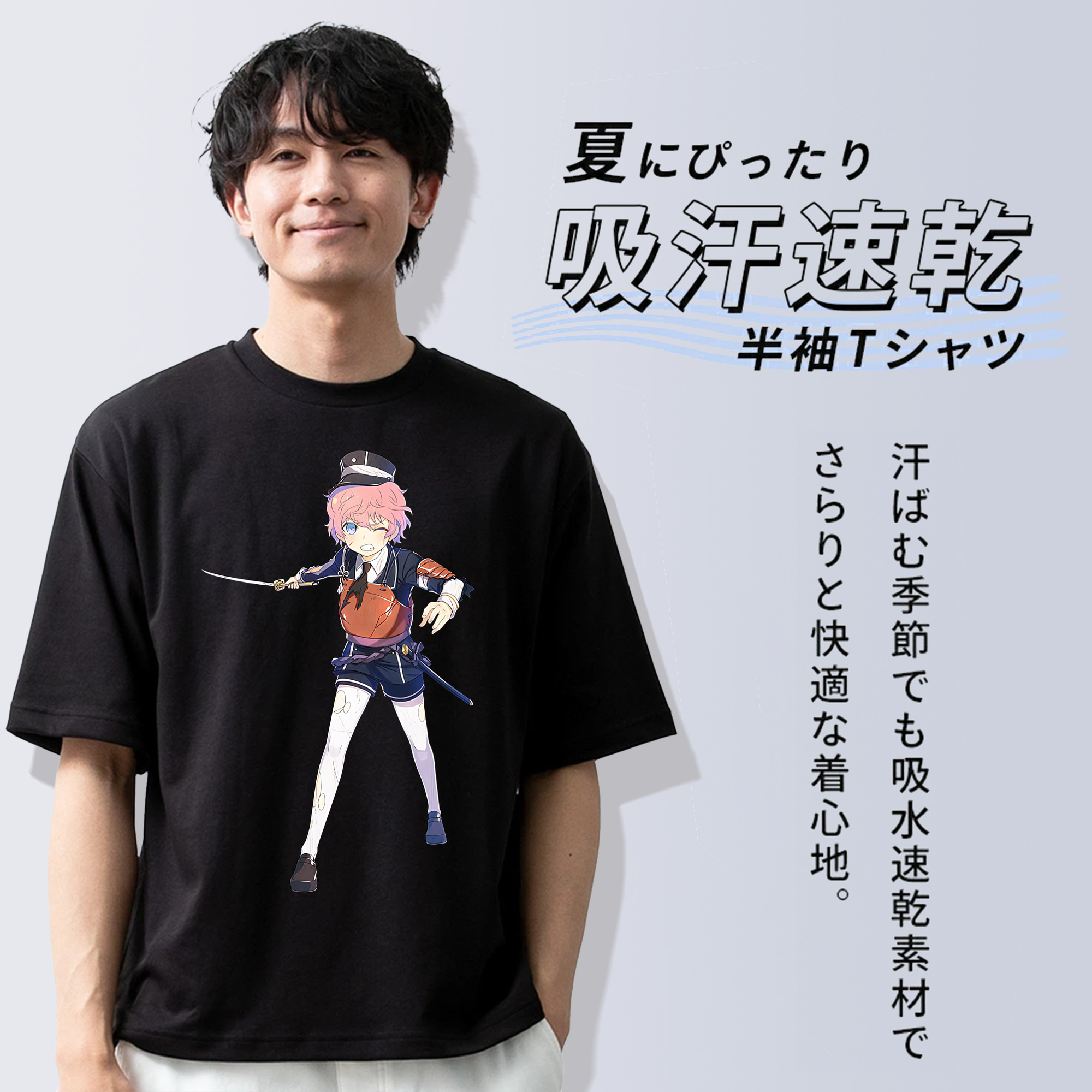 刀剣乱舞 Touken Ranbu 綿100％半袖Tシャツ（フロントプリント）