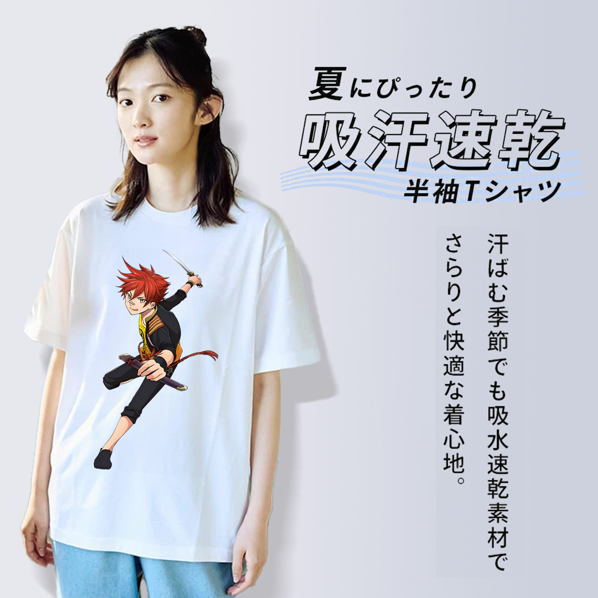 刀剣乱舞 Touken Ranbu 綿100％半袖Tシャツ（フロントプリント）