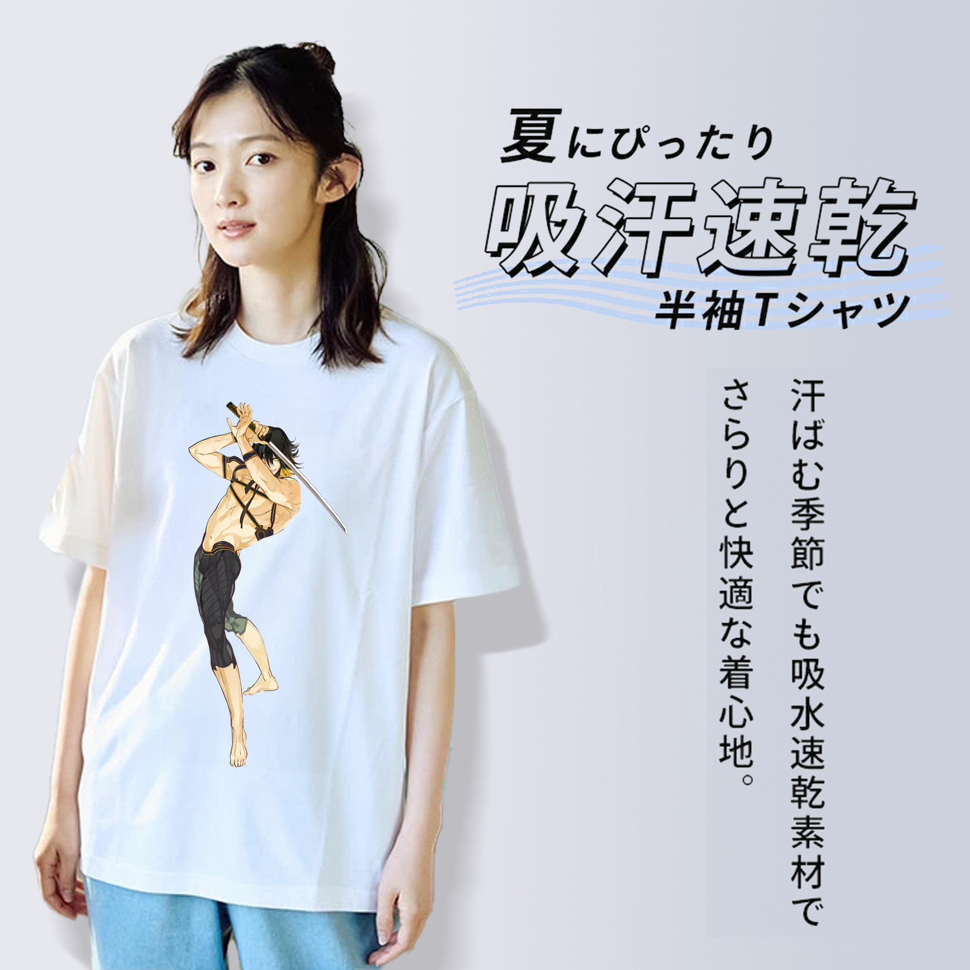 刀剣乱舞 Touken Ranbu 綿100％半袖Tシャツ（フロントプリント）