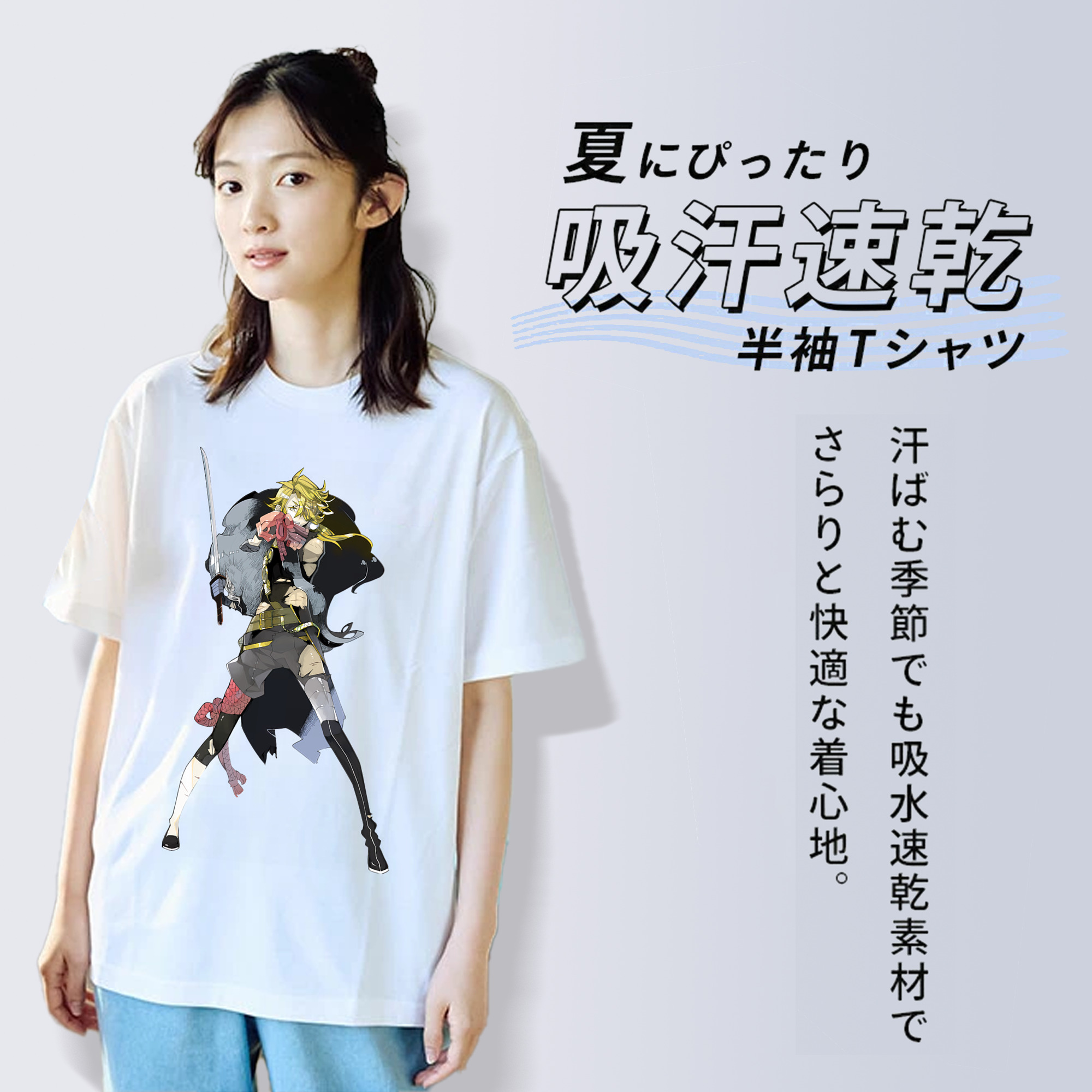 刀剣乱舞 Touken Ranbu 綿100％半袖Tシャツ（フロントプリント）