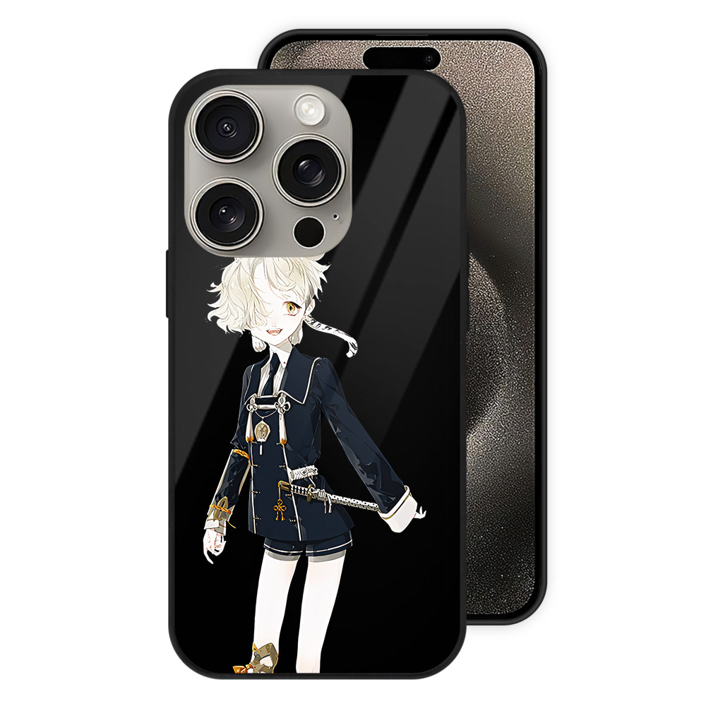 （画像用） 刀剣乱舞 Touken Ranbu 【iPhone15Pro対応】スマホケース 耐衝撃＆黄変防止 背面ガラス