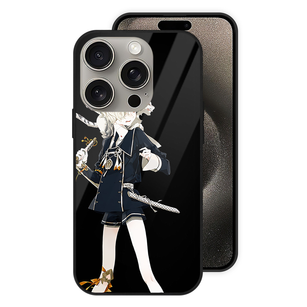 （画像用） 刀剣乱舞 Touken Ranbu 【iPhone15Pro対応】スマホケース 耐衝撃＆黄変防止 背面ガラス