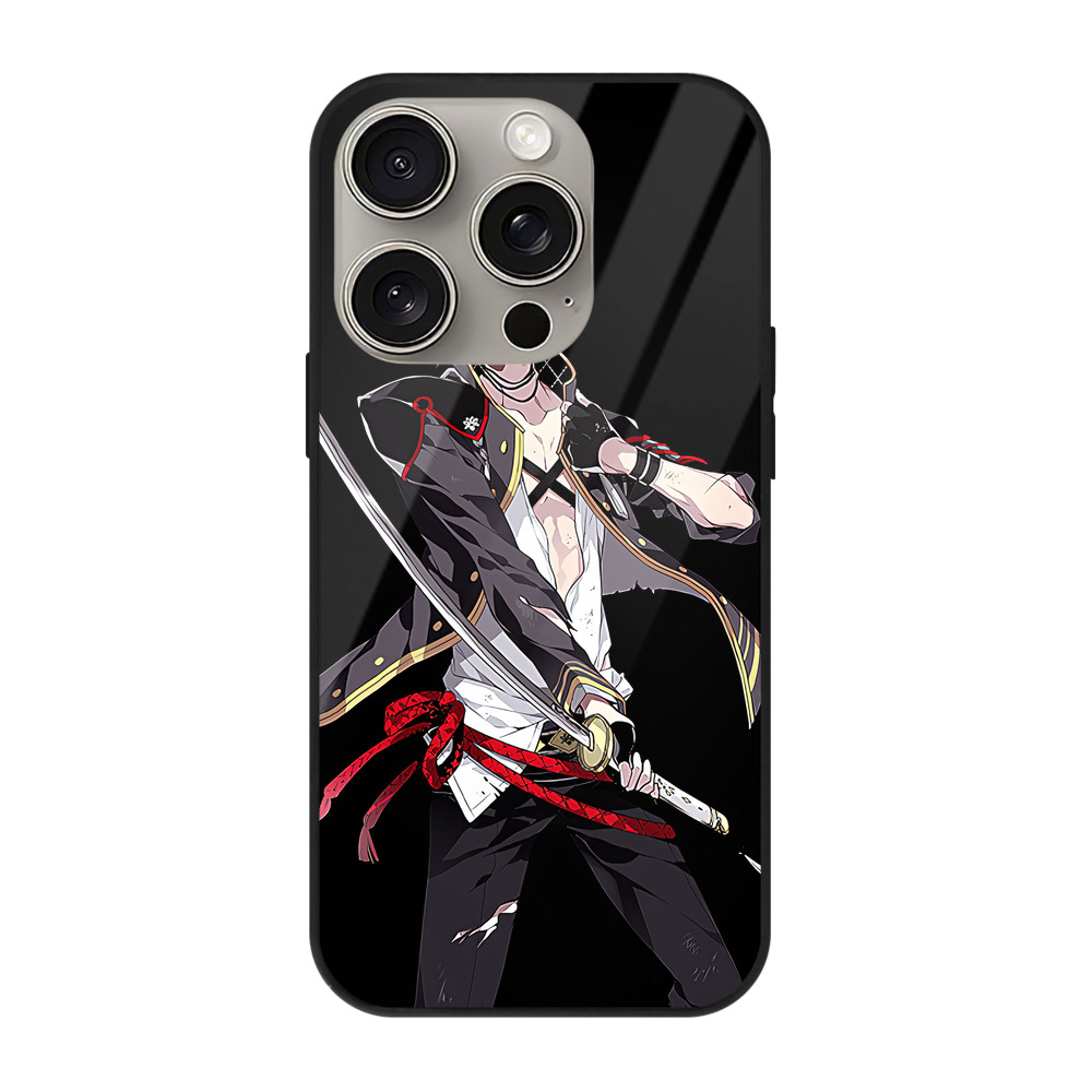 （画像用） 刀剣乱舞 Touken Ranbu 【iPhone15Pro対応】スマホケース 耐衝撃＆黄変防止 背面ガラス
