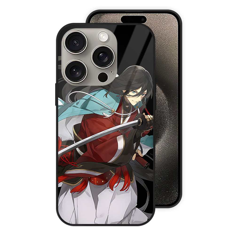 （画像用） 刀剣乱舞 Touken Ranbu 【iPhone15Pro対応】スマホケース 耐衝撃＆黄変防止 背面ガラス