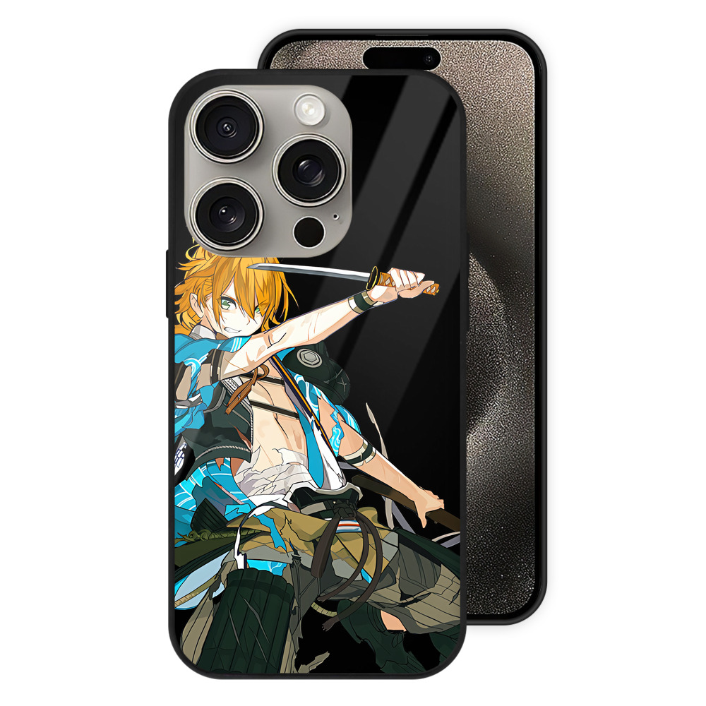 （画像用） 刀剣乱舞 Touken Ranbu 【iPhone15Pro対応】スマホケース 耐衝撃＆黄変防止 背面ガラス
