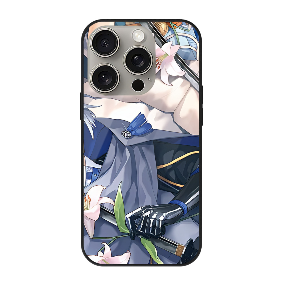 （画像用） 刀剣乱舞 Touken Ranbu 【iPhone15Pro対応】スマホケース 耐衝撃＆黄変防止 背面ガラス