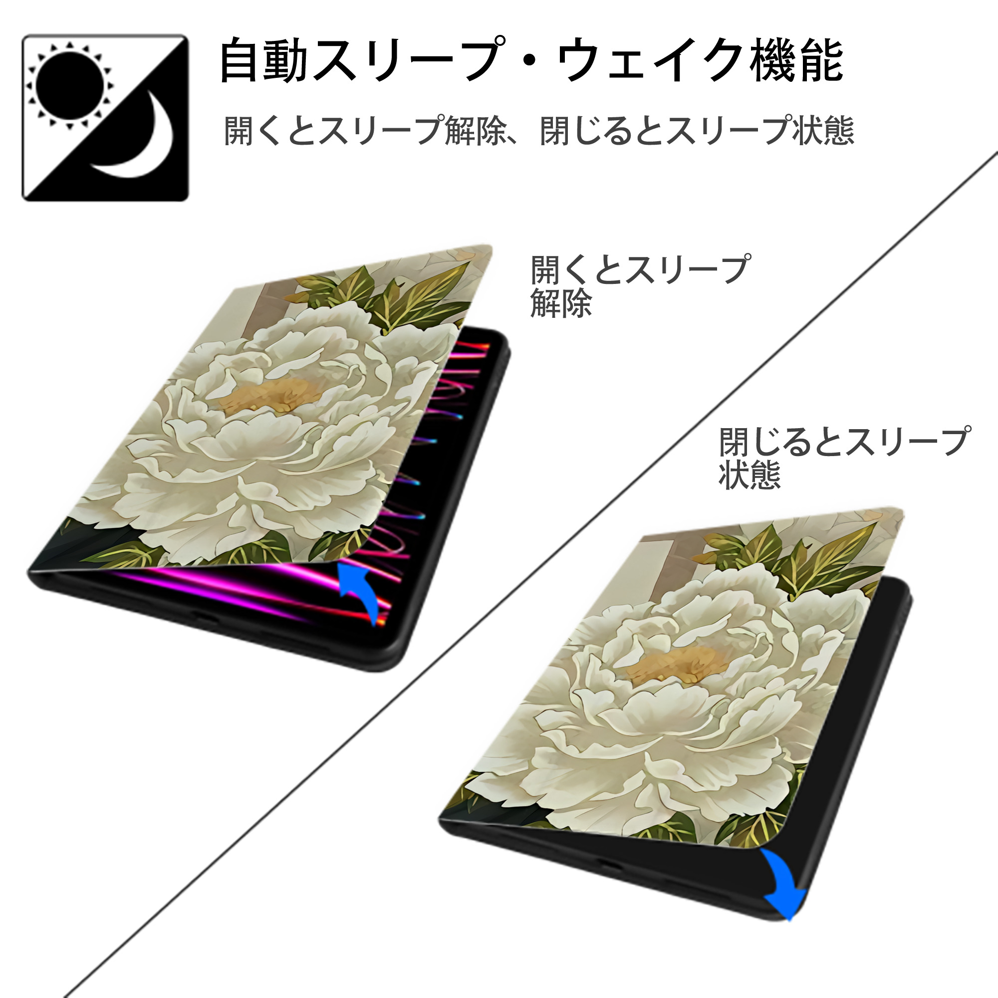 刀剣乱舞 Touken Ranbu IPad ケース ブック型 PUレザー TPU 耐衝撃 軽量 薄型 ペン収納なし 全面保護 IPad 各モデル対応