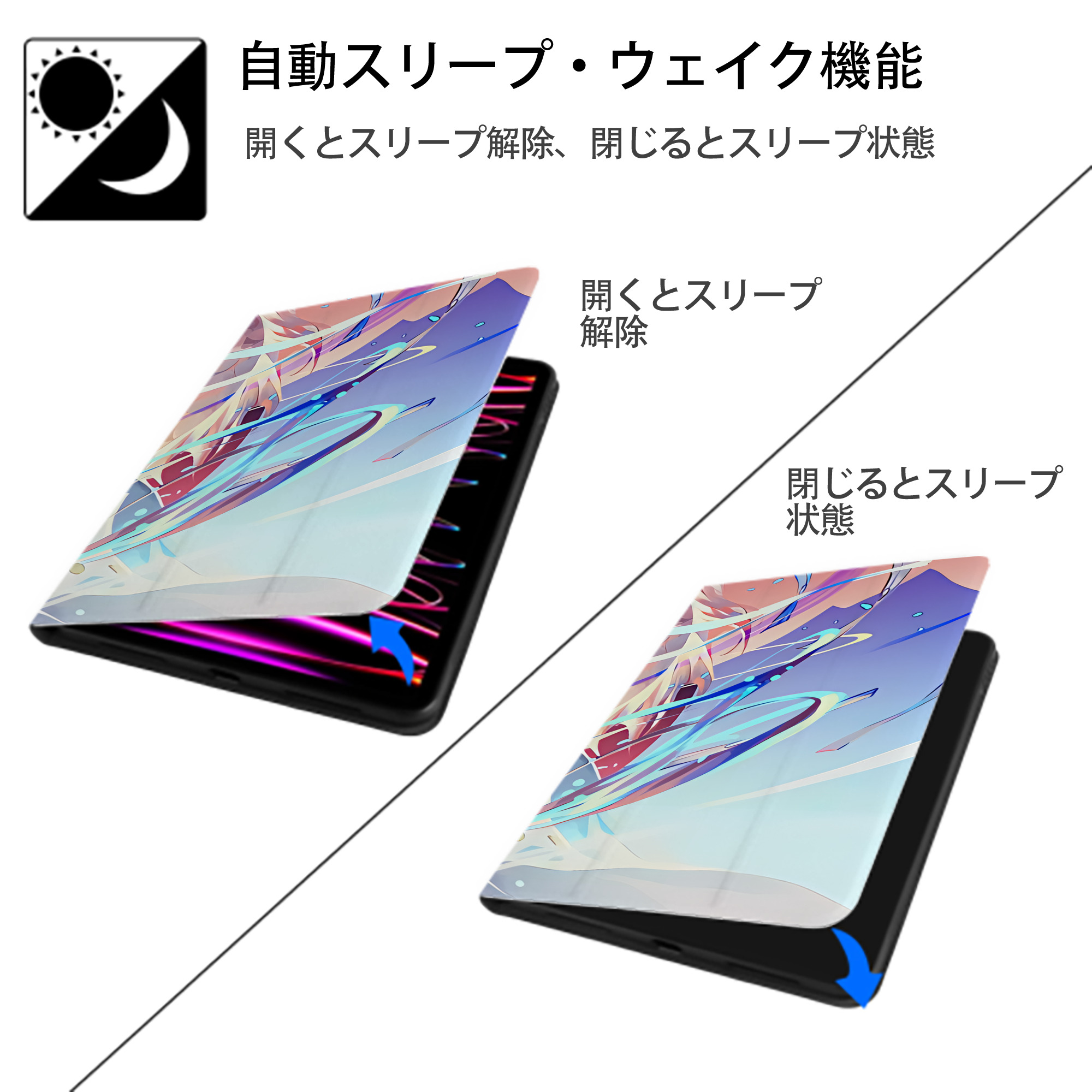 刀剣乱舞 Touken Ranbu IPad ケース ブック型 PUレザー TPU 耐衝撃 軽量 薄型 ペン収納なし 全面保護 IPad 各モデル対応