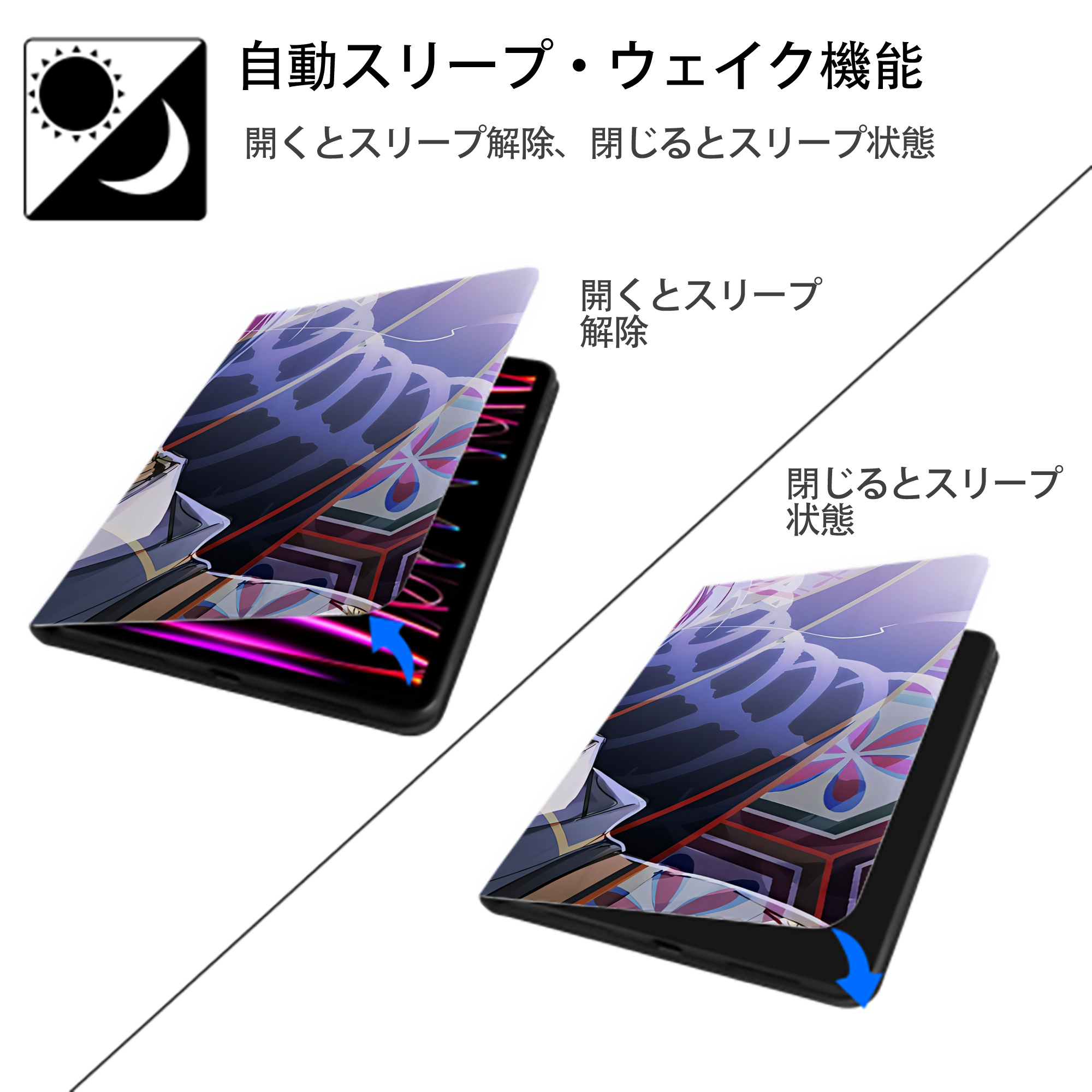 刀剣乱舞 Touken Ranbu IPadケース ペンホルダー付き ブックスタイルデザイン