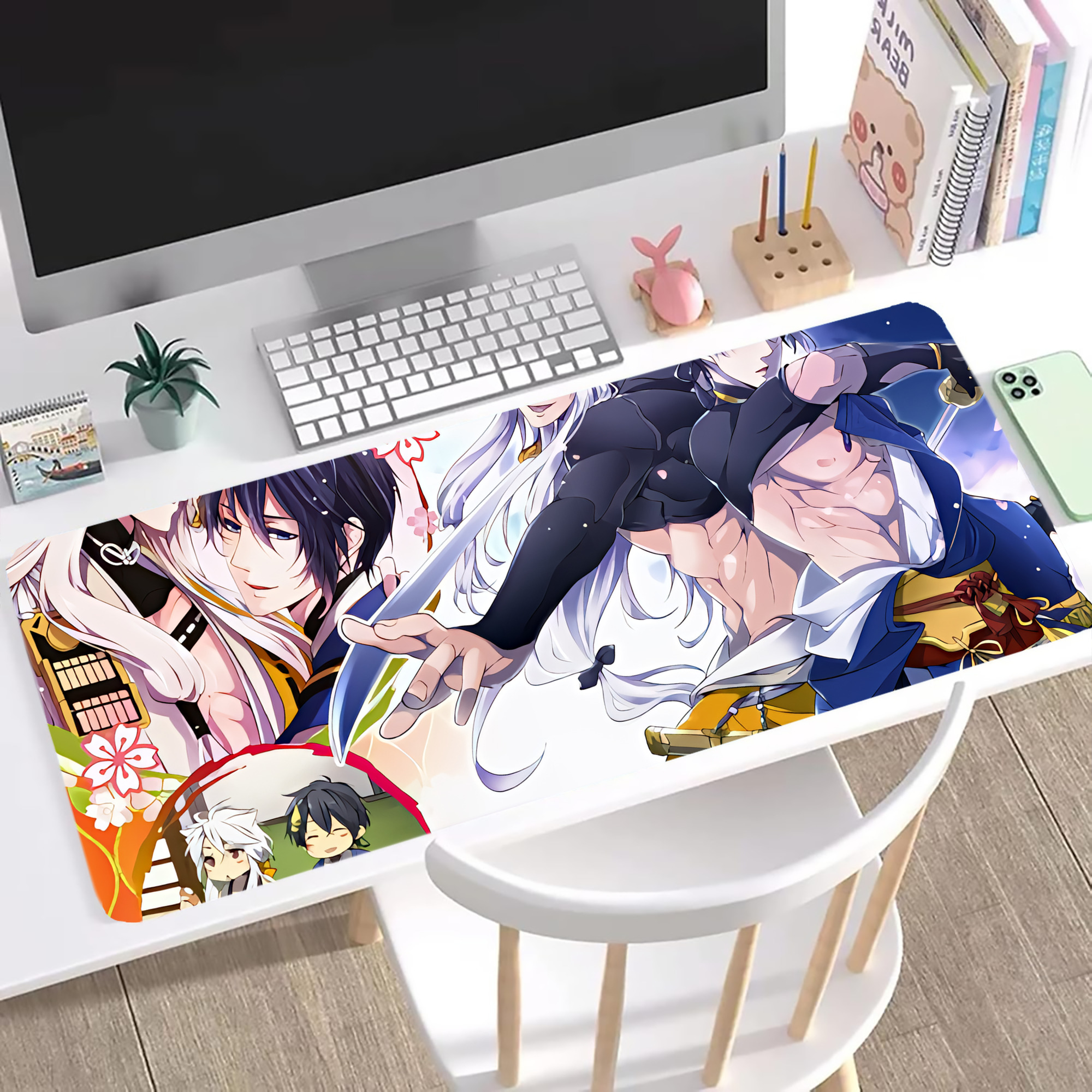 （画像用） 刀剣乱舞 Touken Ranbu ステッチ加工 大判デスクマット／滑り止めマウスパッド