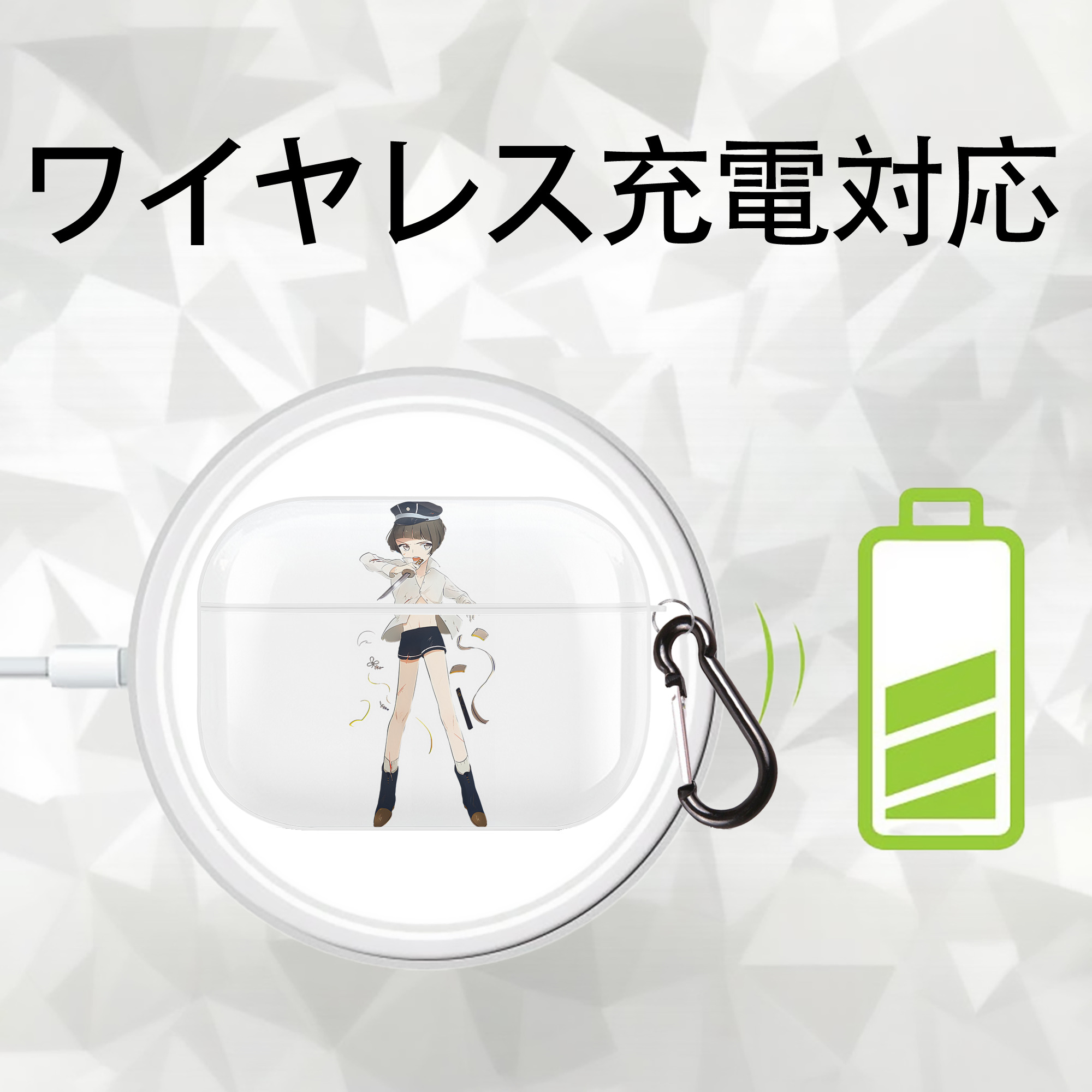 刀剣乱舞 Touken Ranbu 【AirPods Pro用】ハードシェル保護ケース 耐衝撃・防指紋・カラビナ付き商品仕様