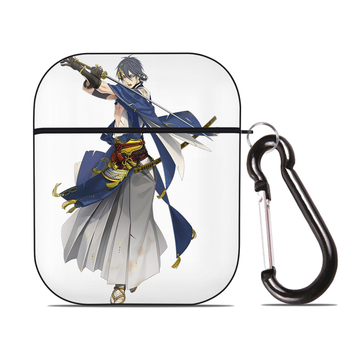 （画像用） 刀剣乱舞 Touken Ranbu AirPods 第2世代保護ケース ハードシェル ブラック 耐衝撃・防指紋・カラビナ付き