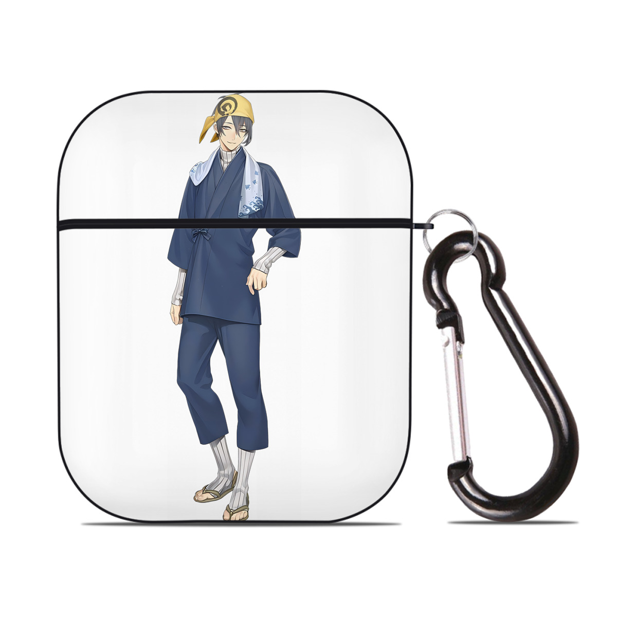 （画像用） 刀剣乱舞 Touken Ranbu AirPods 第2世代保護ケース ハードシェル ブラック 耐衝撃・防指紋・カラビナ付き