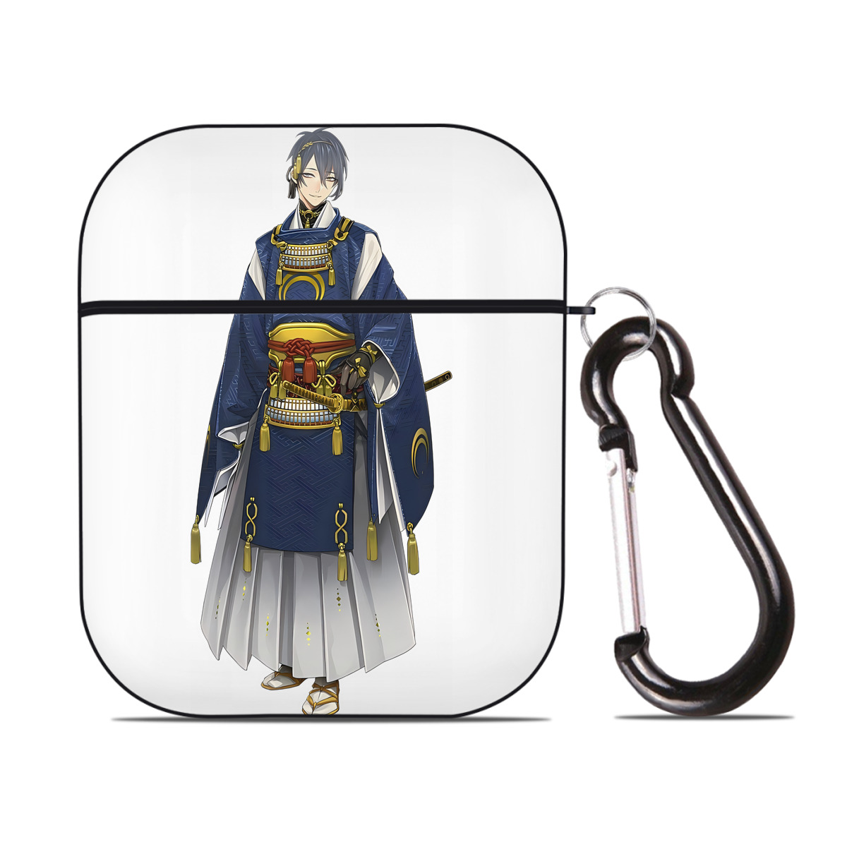 （画像用） 刀剣乱舞 Touken Ranbu AirPods 第2世代保護ケース ハードシェル ブラック 耐衝撃・防指紋・カラビナ付き