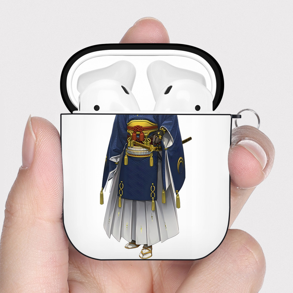 （画像用） 刀剣乱舞 Touken Ranbu AirPods 第2世代保護ケース ハードシェル ブラック 耐衝撃・防指紋・カラビナ付き