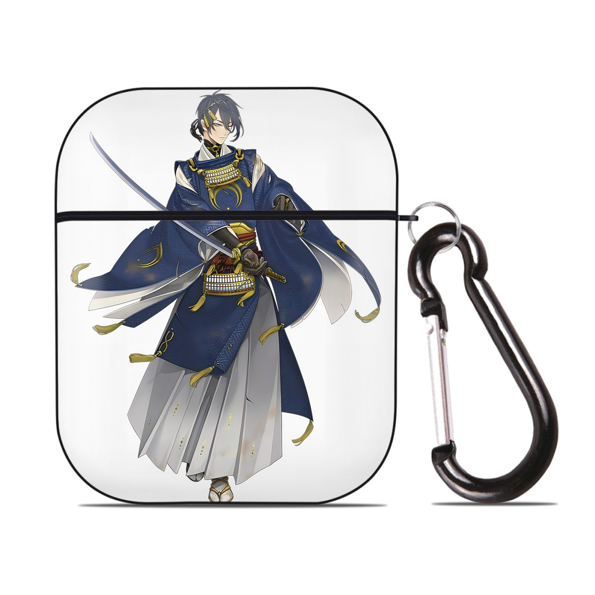 （画像用） 刀剣乱舞 Touken Ranbu AirPods 第2世代保護ケース ハードシェル ブラック 耐衝撃・防指紋・カラビナ付き