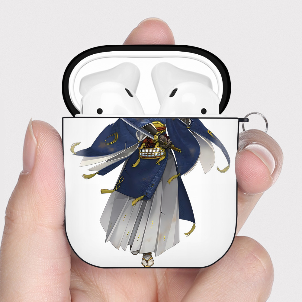 （画像用） 刀剣乱舞 Touken Ranbu AirPods 第2世代保護ケース ハードシェル ブラック 耐衝撃・防指紋・カラビナ付き