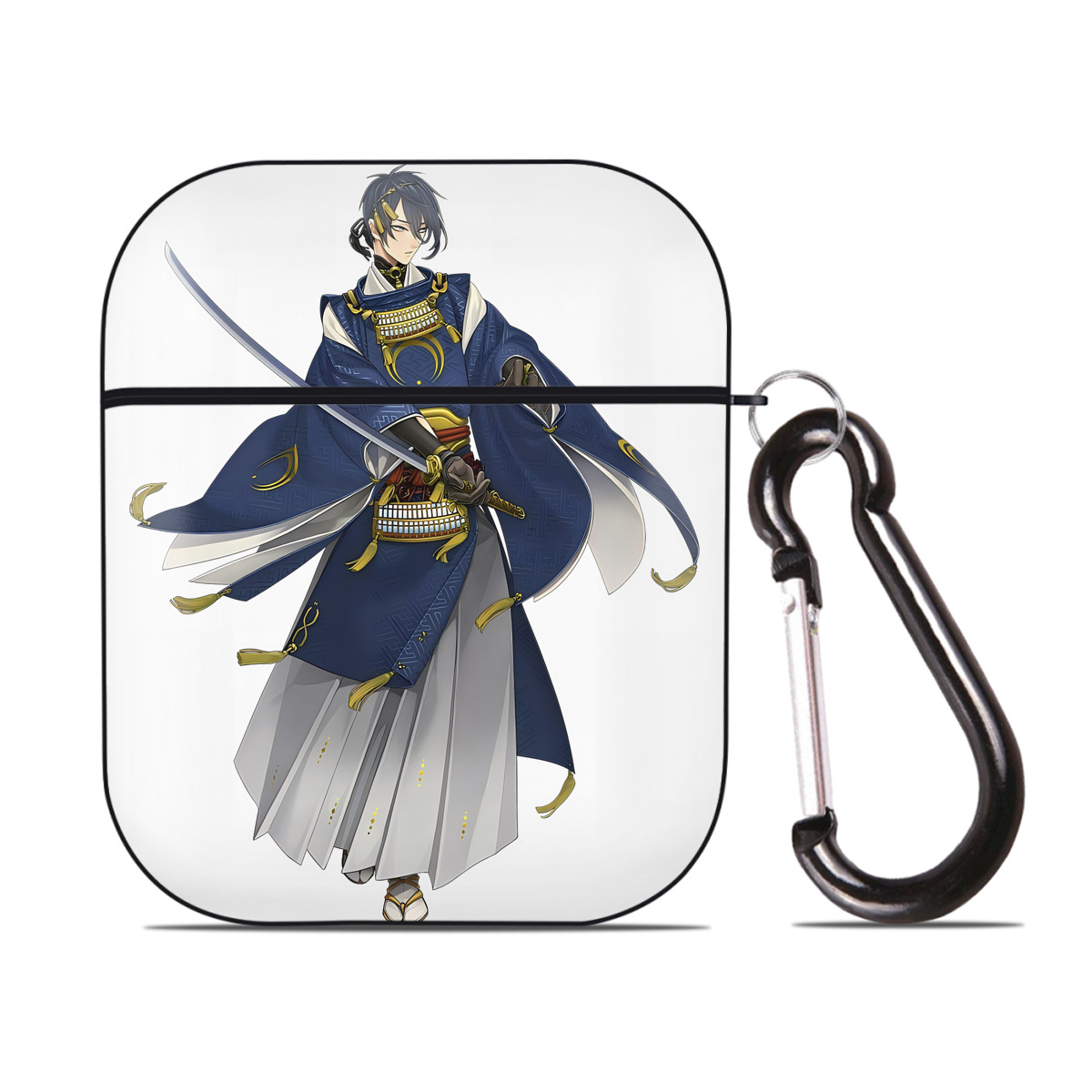 （画像用） 刀剣乱舞 Touken Ranbu AirPods 第2世代保護ケース ハードシェル ブラック 耐衝撃・防指紋・カラビナ付き