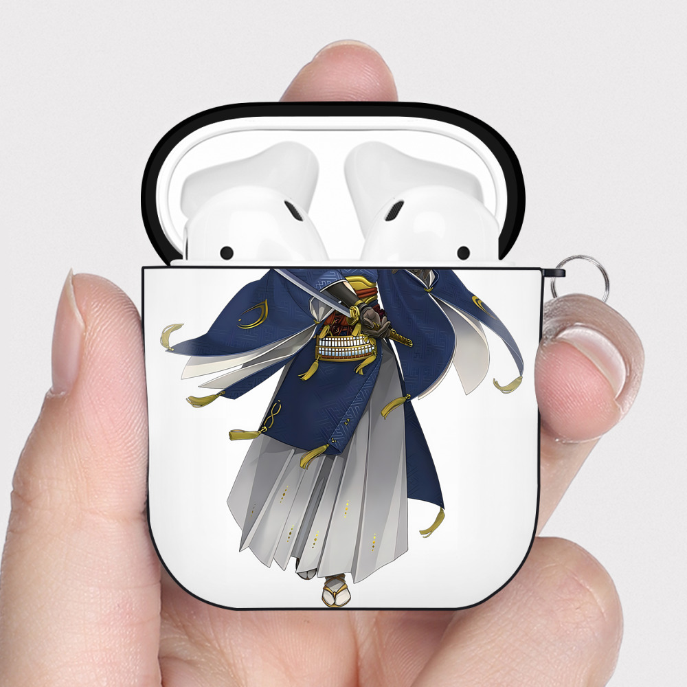 （画像用） 刀剣乱舞 Touken Ranbu AirPods 第2世代保護ケース ハードシェル ブラック 耐衝撃・防指紋・カラビナ付き