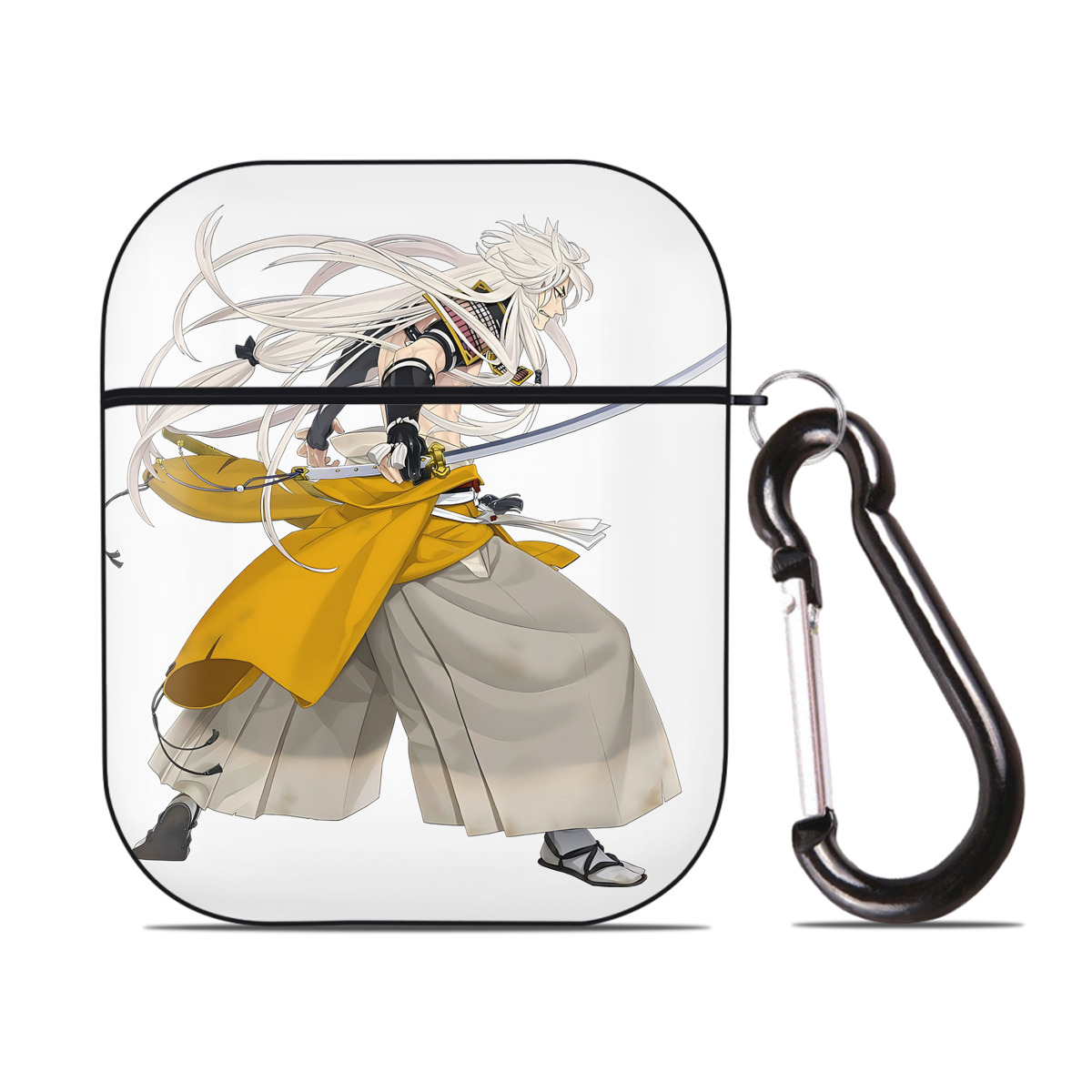 （画像用） 刀剣乱舞 Touken Ranbu AirPods 第2世代保護ケース ハードシェル ブラック 耐衝撃・防指紋・カラビナ付き