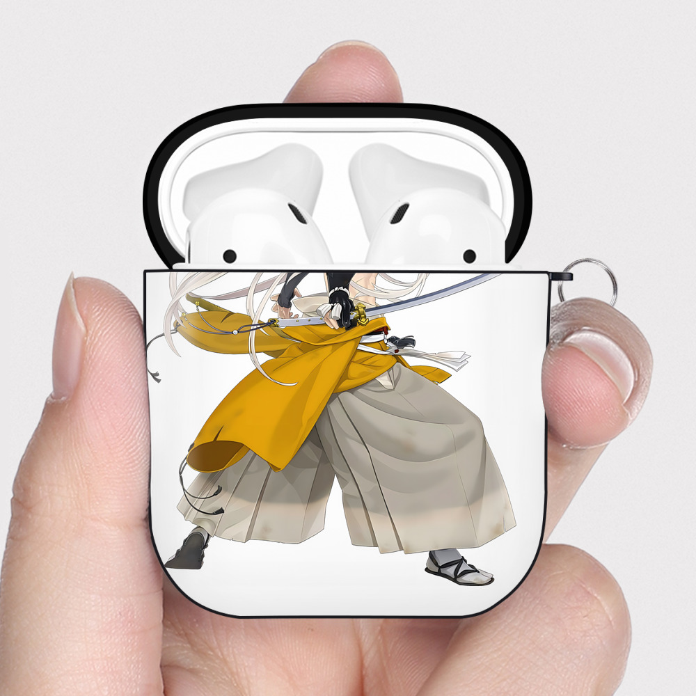 （画像用） 刀剣乱舞 Touken Ranbu AirPods 第2世代保護ケース ハードシェル ブラック 耐衝撃・防指紋・カラビナ付き