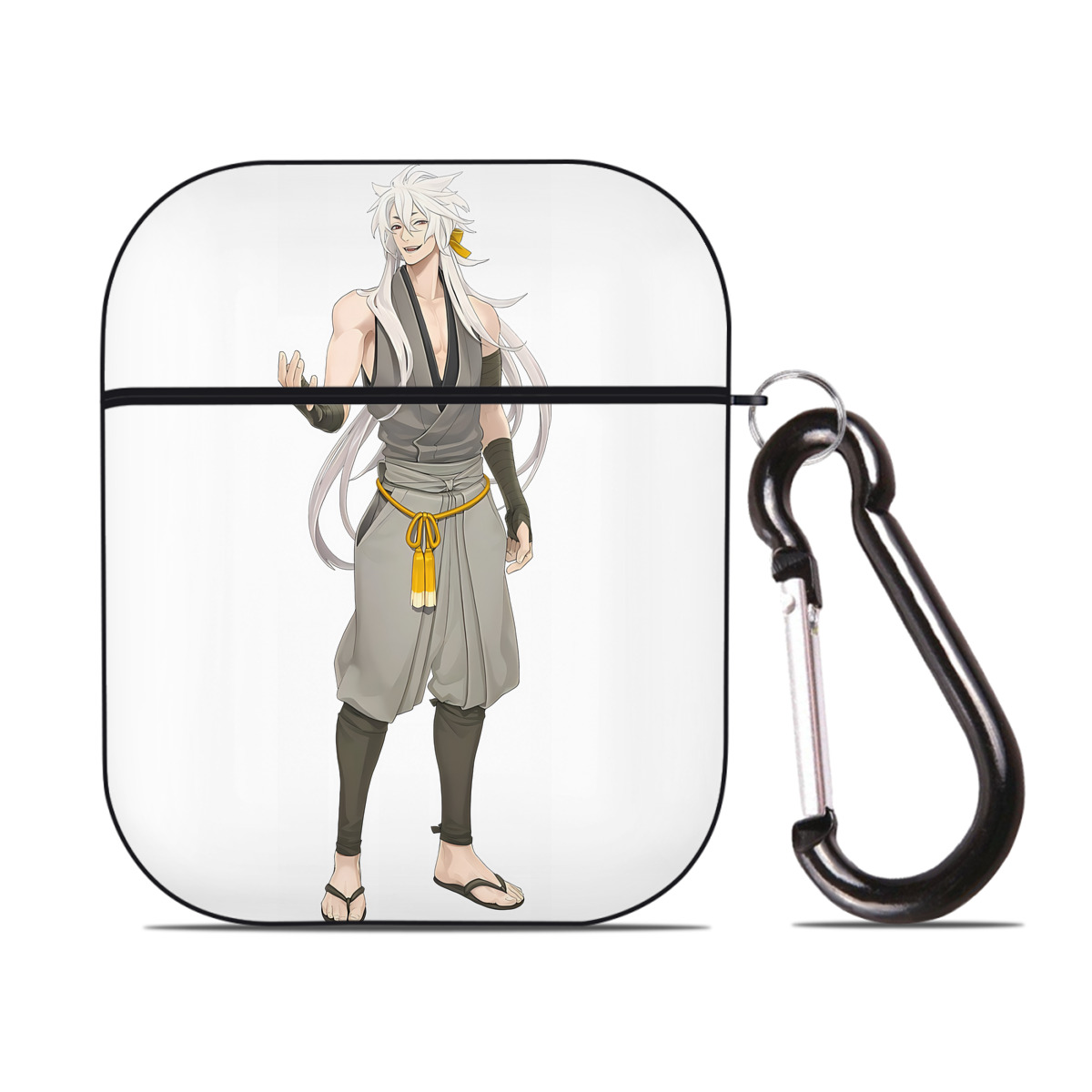 （画像用） 刀剣乱舞 Touken Ranbu AirPods 第2世代保護ケース ハードシェル ブラック 耐衝撃・防指紋・カラビナ付き
