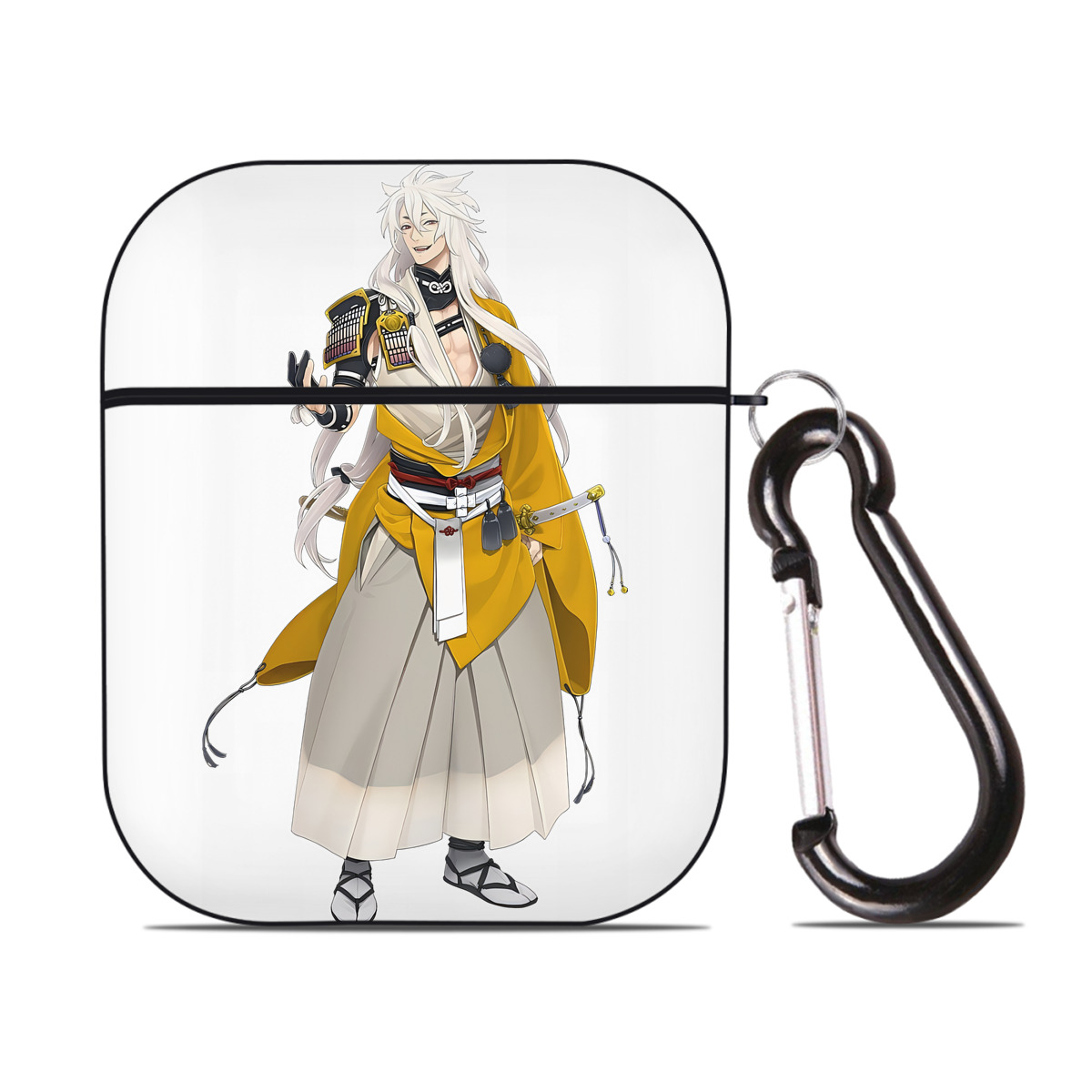 （画像用） 刀剣乱舞 Touken Ranbu AirPods 第2世代保護ケース ハードシェル ブラック 耐衝撃・防指紋・カラビナ付き