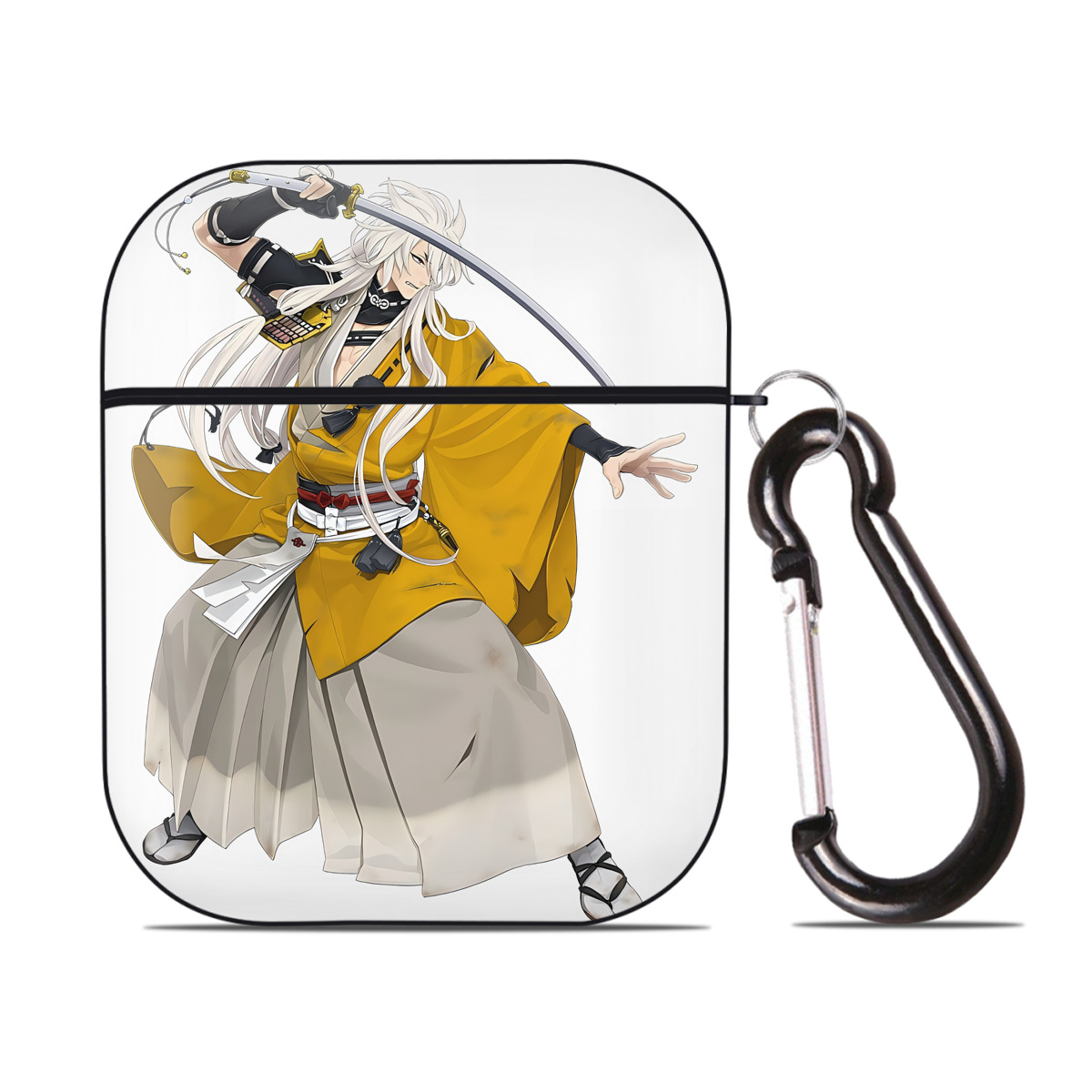 （画像用） 刀剣乱舞 Touken Ranbu AirPods 第2世代保護ケース ハードシェル ブラック 耐衝撃・防指紋・カラビナ付き