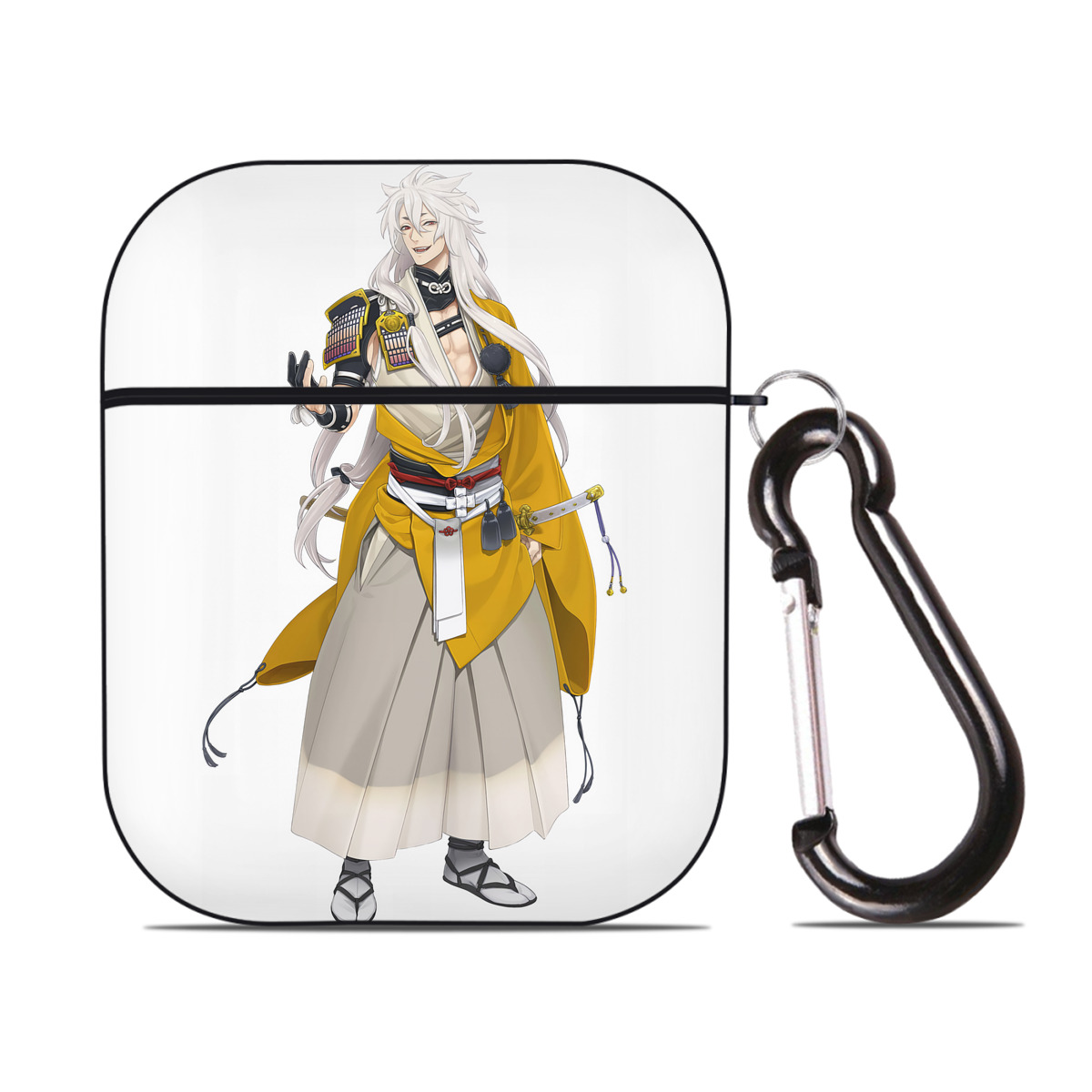 （画像用） 刀剣乱舞 Touken Ranbu AirPods 第2世代保護ケース ハードシェル ブラック 耐衝撃・防指紋・カラビナ付き