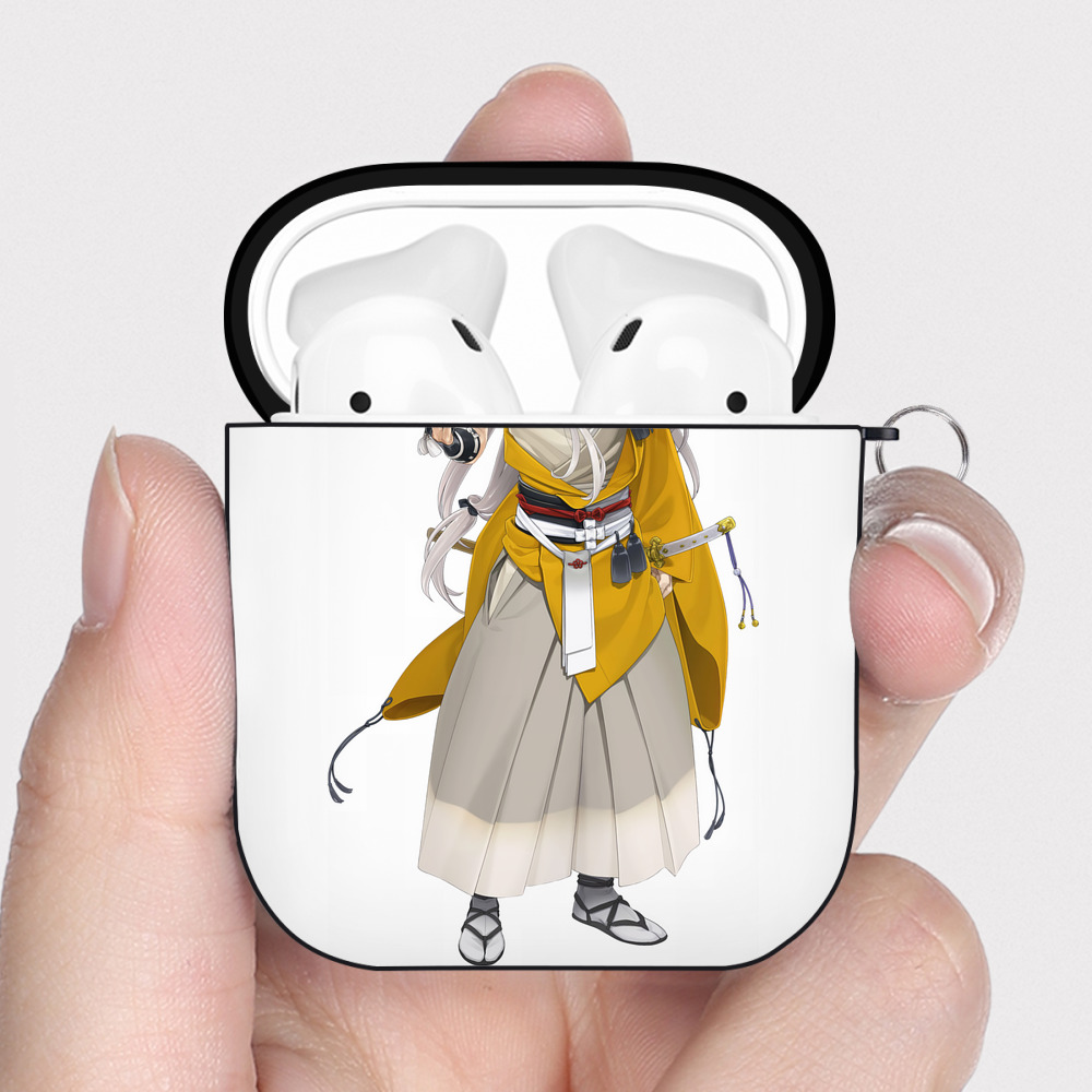 （画像用） 刀剣乱舞 Touken Ranbu AirPods 第2世代保護ケース ハードシェル ブラック 耐衝撃・防指紋・カラビナ付き