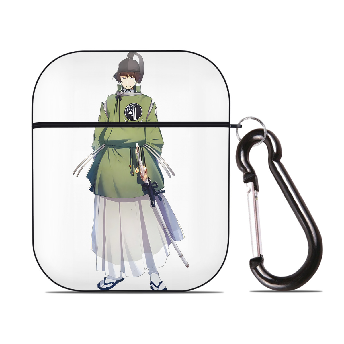 （画像用） 刀剣乱舞 Touken Ranbu AirPods 第2世代保護ケース ハードシェル ブラック 耐衝撃・防指紋・カラビナ付き