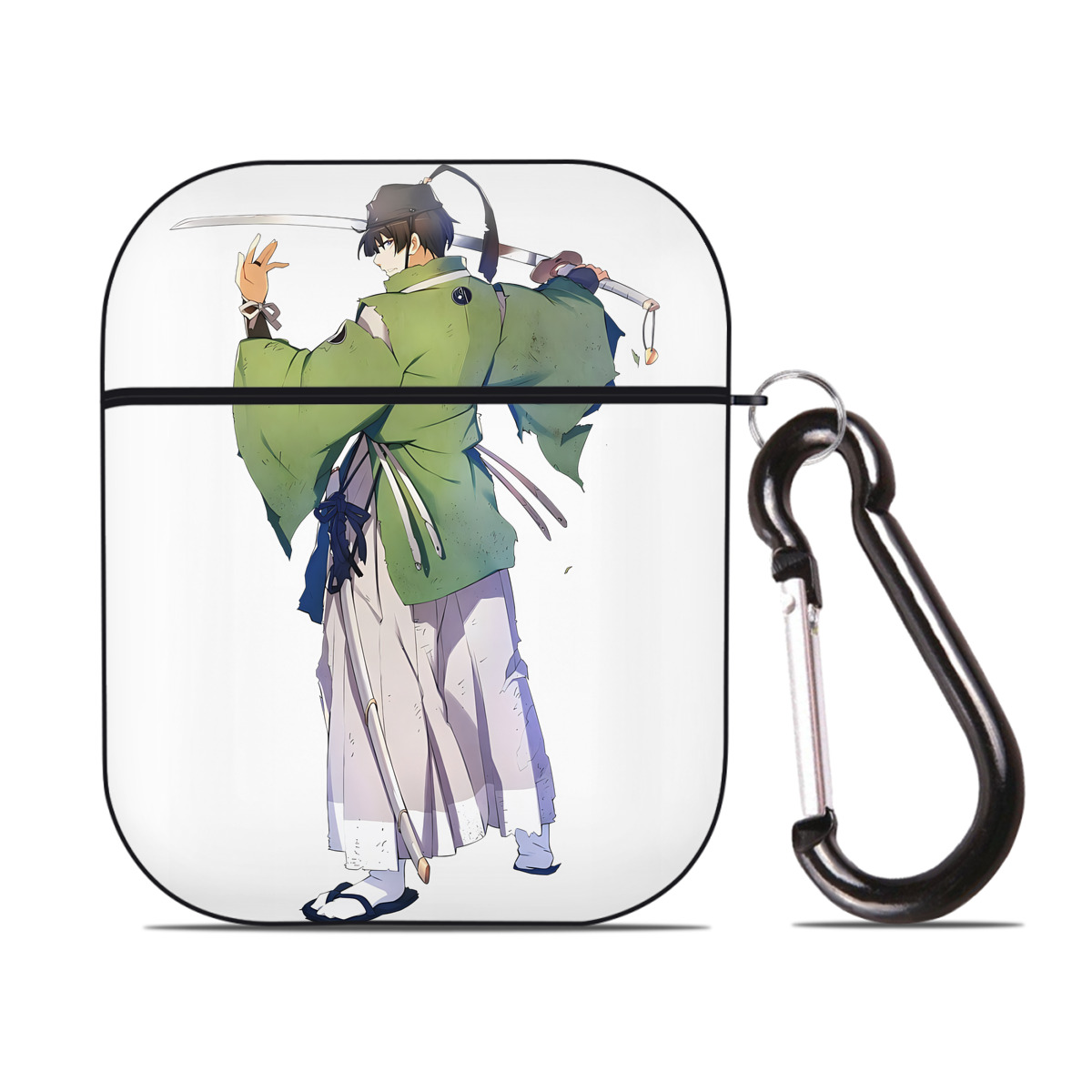 （画像用） 刀剣乱舞 Touken Ranbu AirPods 第2世代保護ケース ハードシェル ブラック 耐衝撃・防指紋・カラビナ付き
